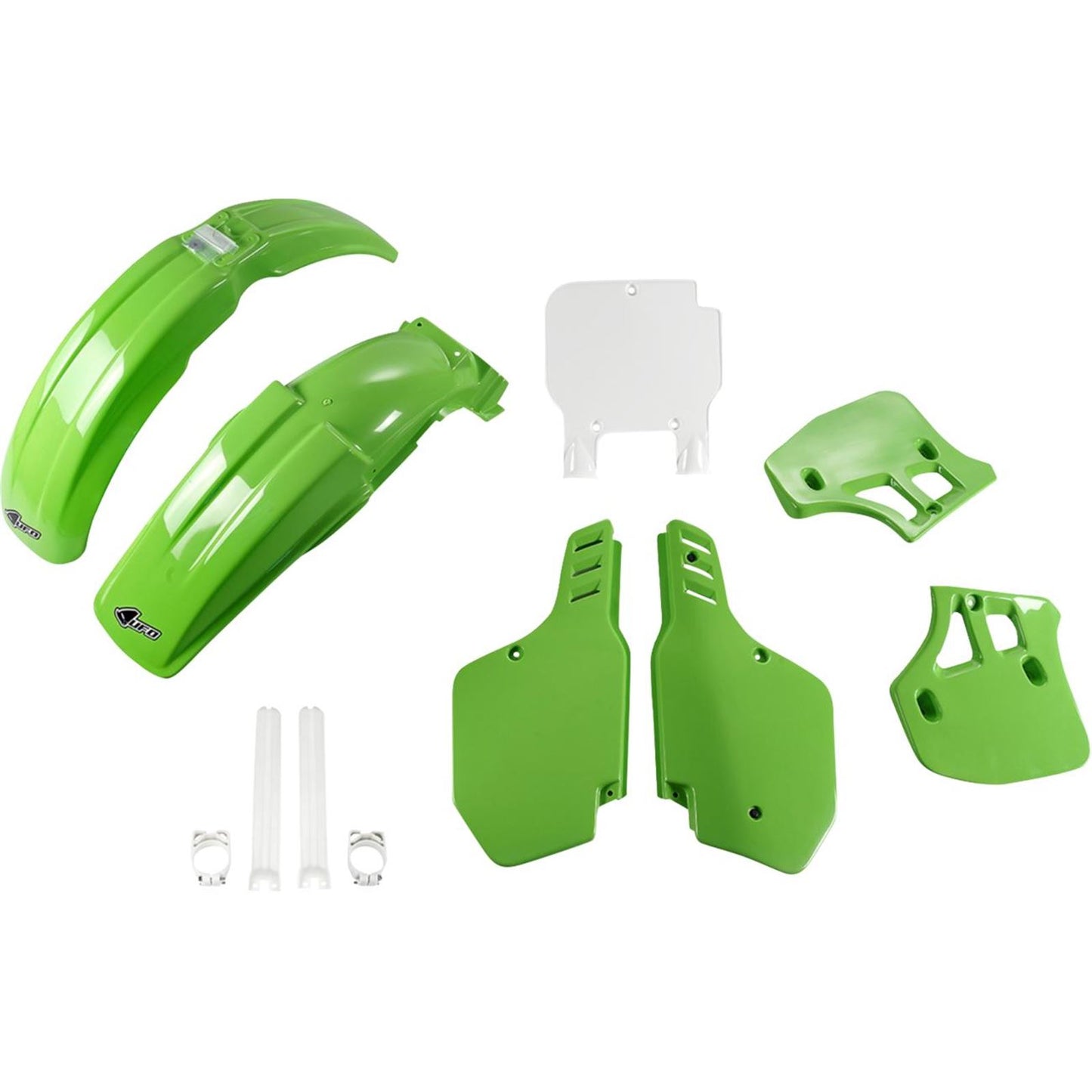UFO Plastics Body Kit - '89/'90/'92 Green/White for KX 250/500 [MPN: KAKIT189F@999]_1819225