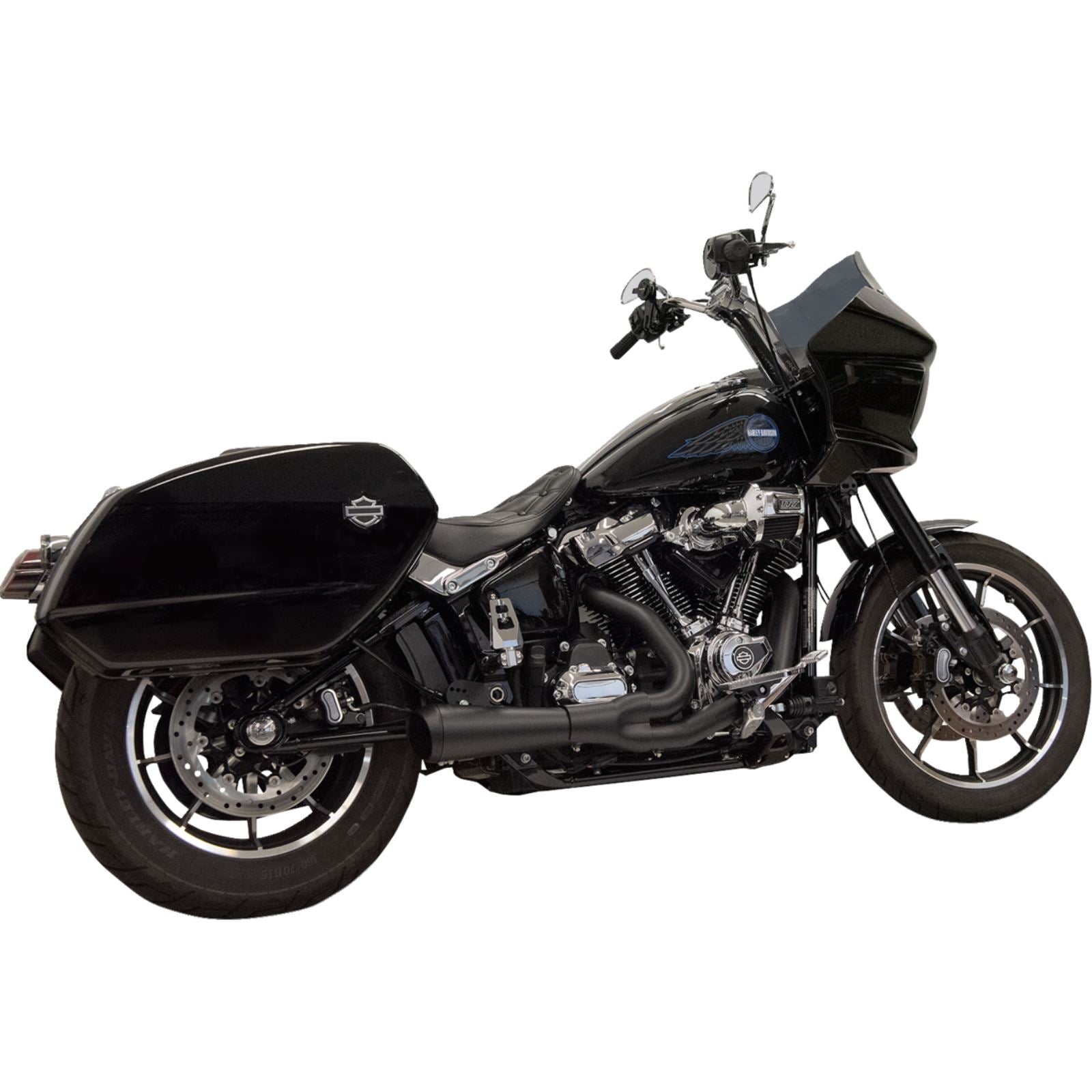 Bassani Manufacturing 2-into-1 Ripper Exhaust System - Short - Black for M8 Softail [MPN: 1S79B]_1779306