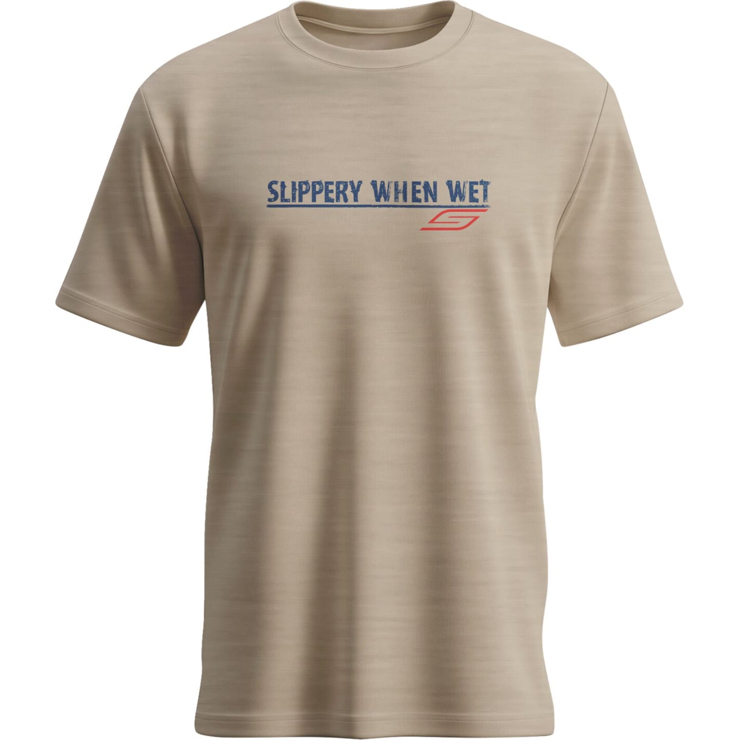 Slippery When Wet T-Shirt - Heather Desert Tan_1781918