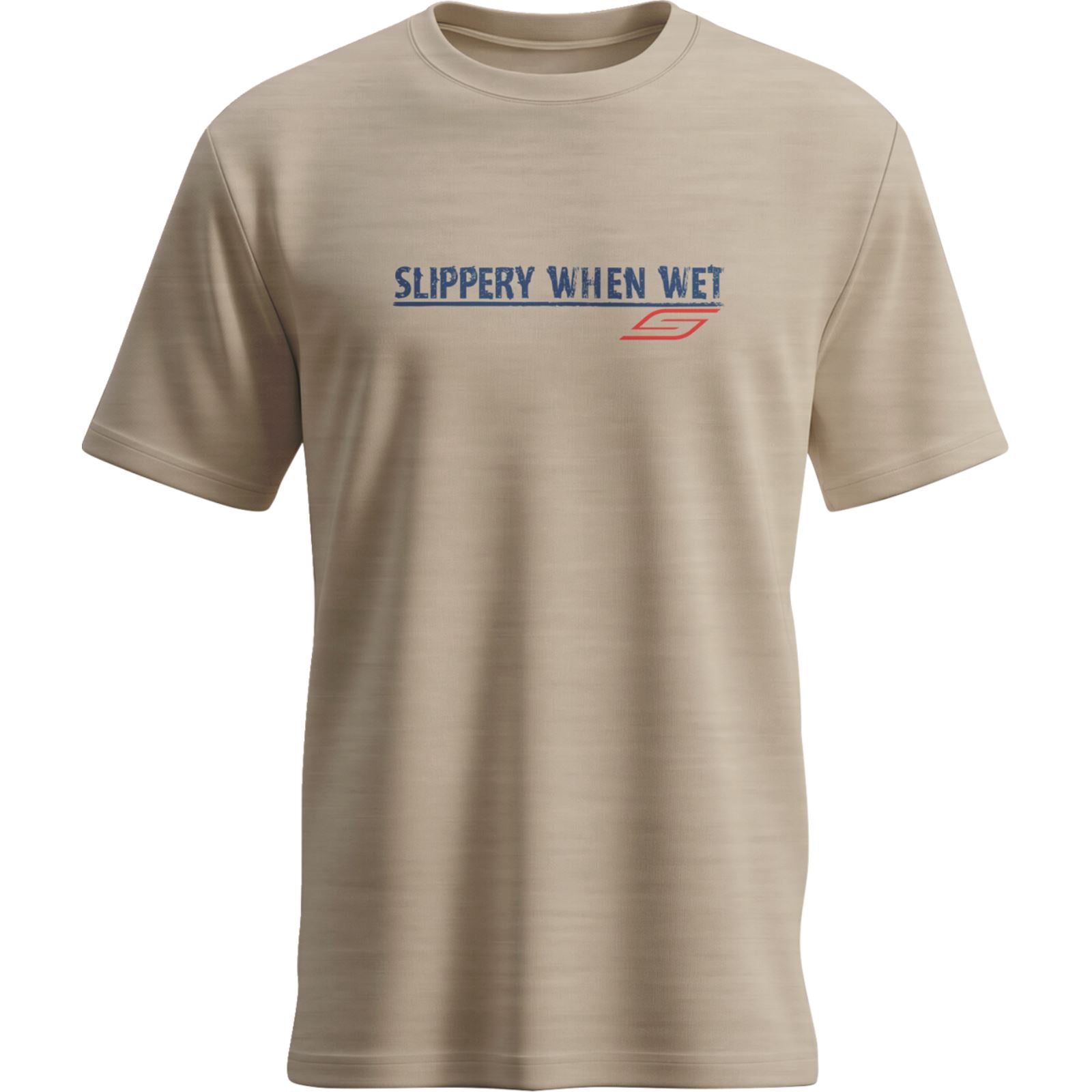 Slippery When Wet T-Shirt - Heather Desert Tan_1781918