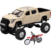 New-Ray Toys Toyota Tundra Pick Up with Honda Dirt Bike - 1:32 Scale Model - Tan/Red [MPN: SS-54456]_1790316