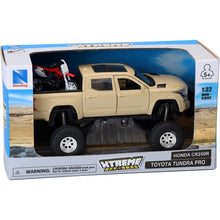 New-Ray Toys Toyota Tundra Pick Up with Honda Dirt Bike - 1:32 Scale Model - Tan/Red [MPN: SS-54456]_1790315