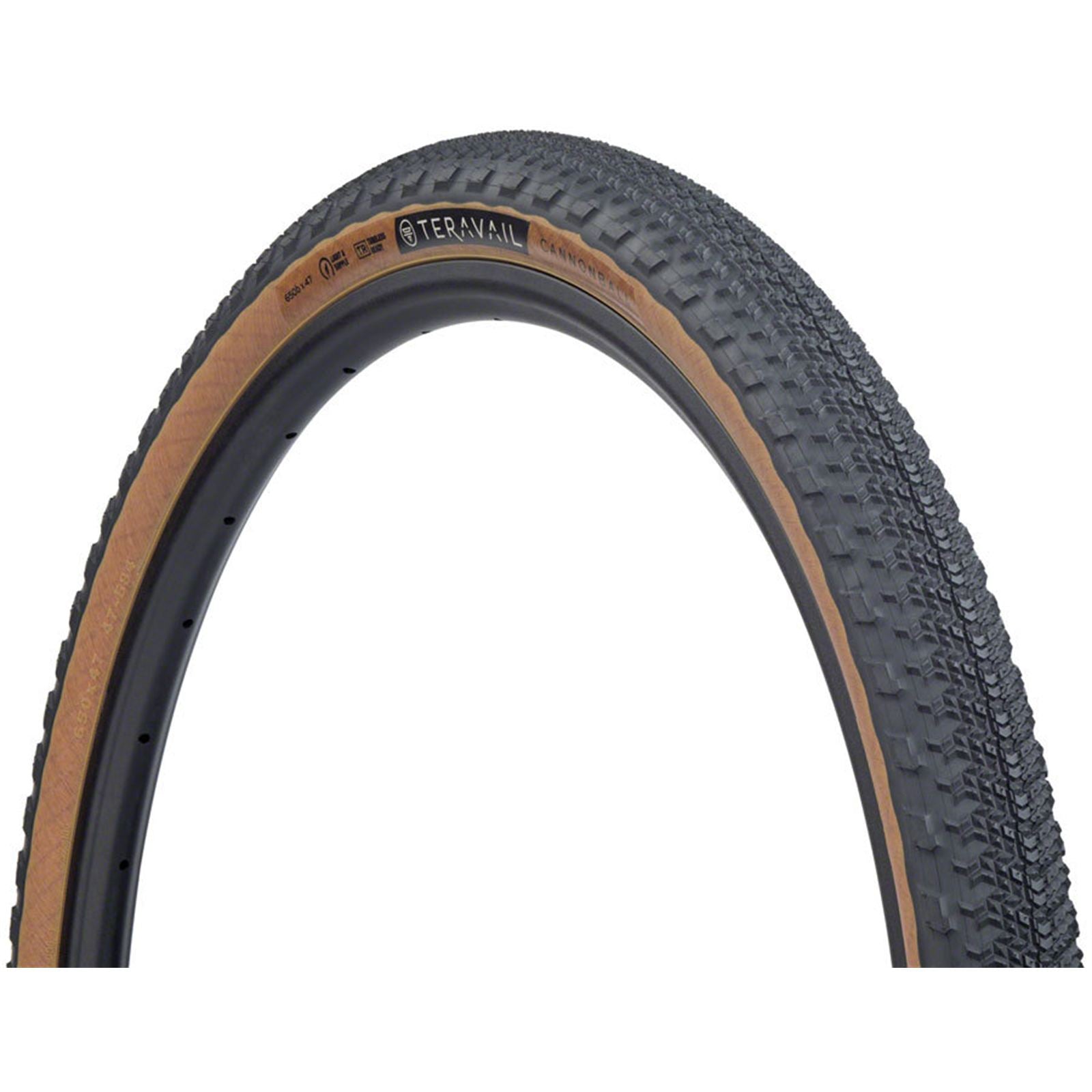 Teravail Cannonball Tire - 650b x 47, Tubeless, Folding, Tan, Light and Supple [MPN: 19-000048]_1933110