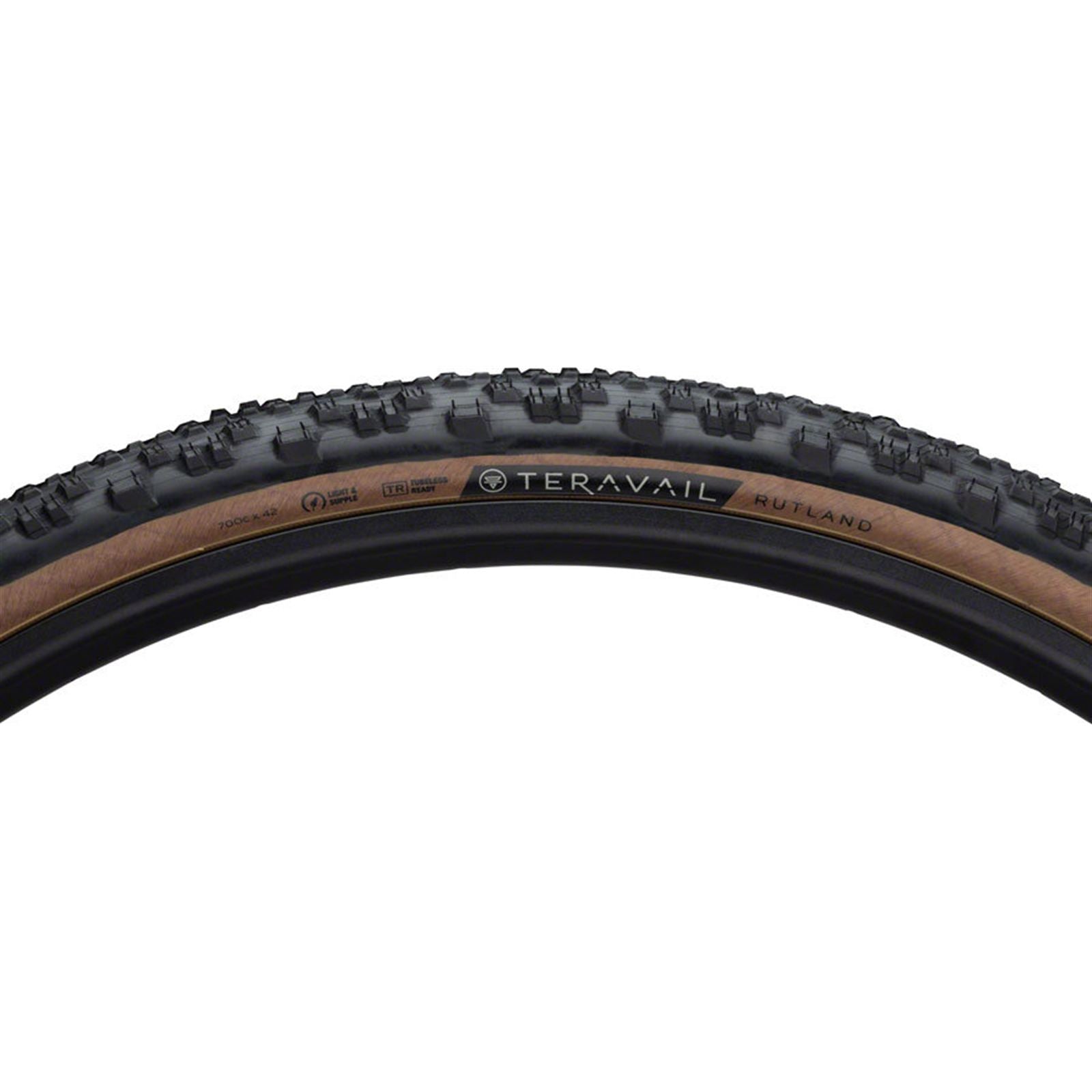 Teravail Rutland Tire - 700 x 42, Tubeless, Folding, Tan, Light and Supple [MPN: 19-000088]_1932477