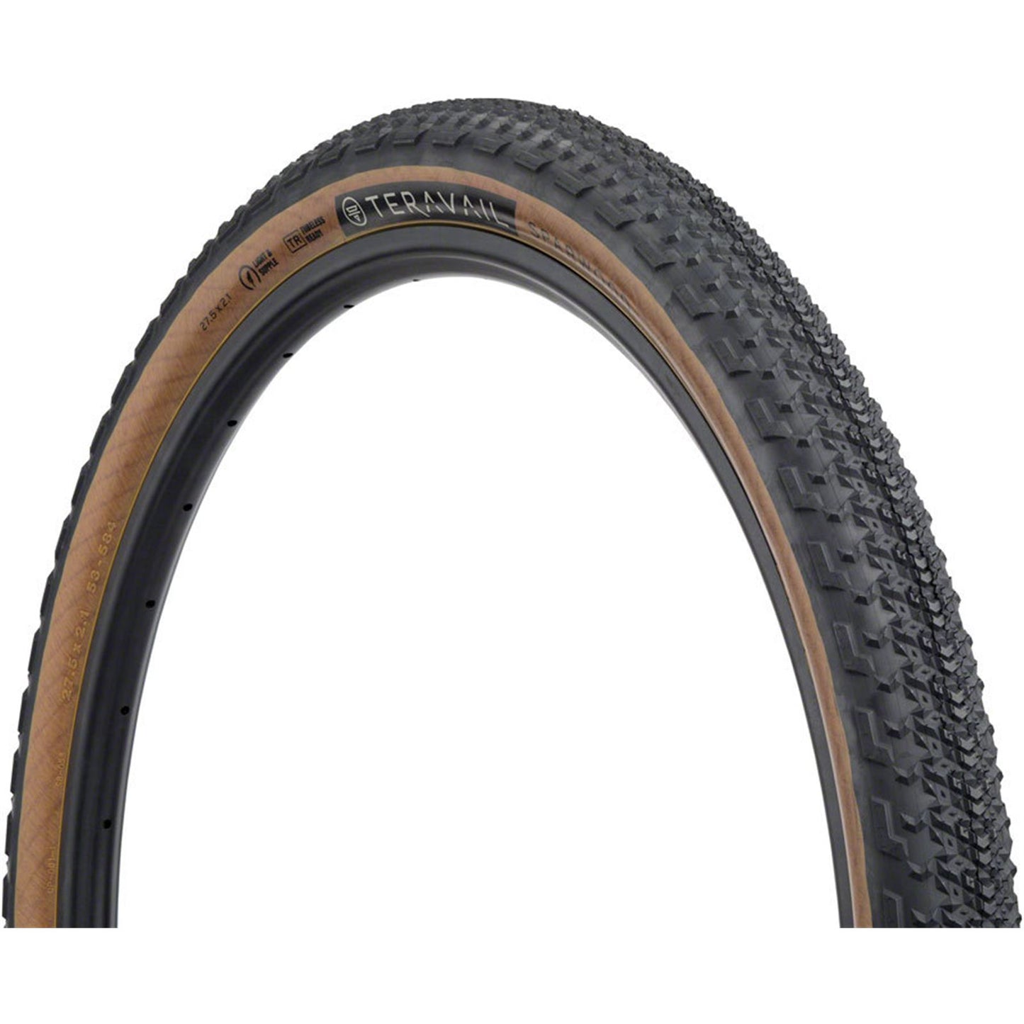Teravail Sparwood Tire - 27.5 x 2.1, Tubeless, Folding, Tan, Light and Supple [MPN: 19-000092]_1932481