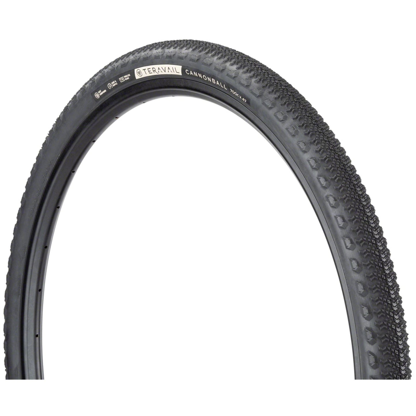 Teravail Cannonball Tire - 700 x 47, Tubeless, Folding, Black, Durable [MPN: 19-000148]_1932513