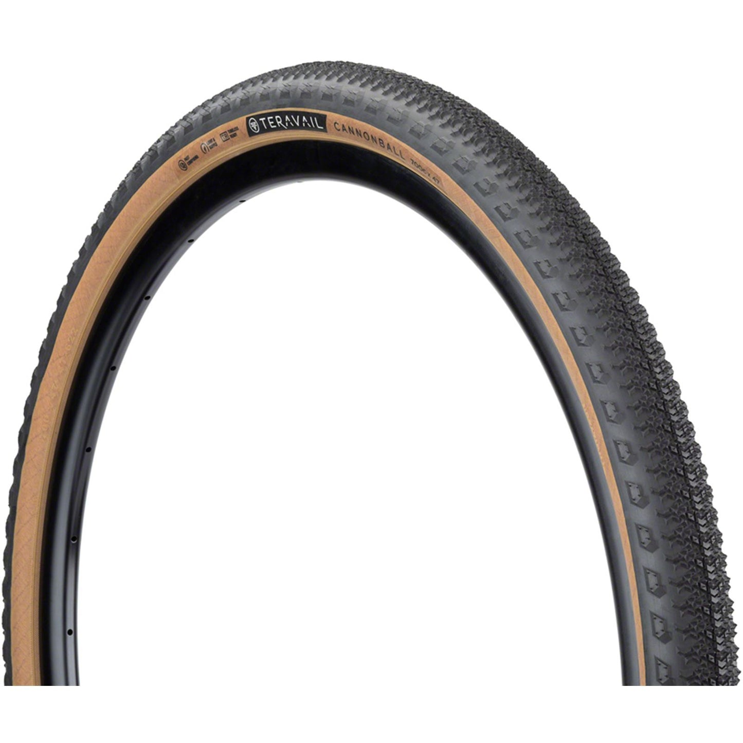 Teravail Cannonball Tire - 700 x 47, Tubeless, Folding, Tan, Durable [MPN: 19-000148]_1932516