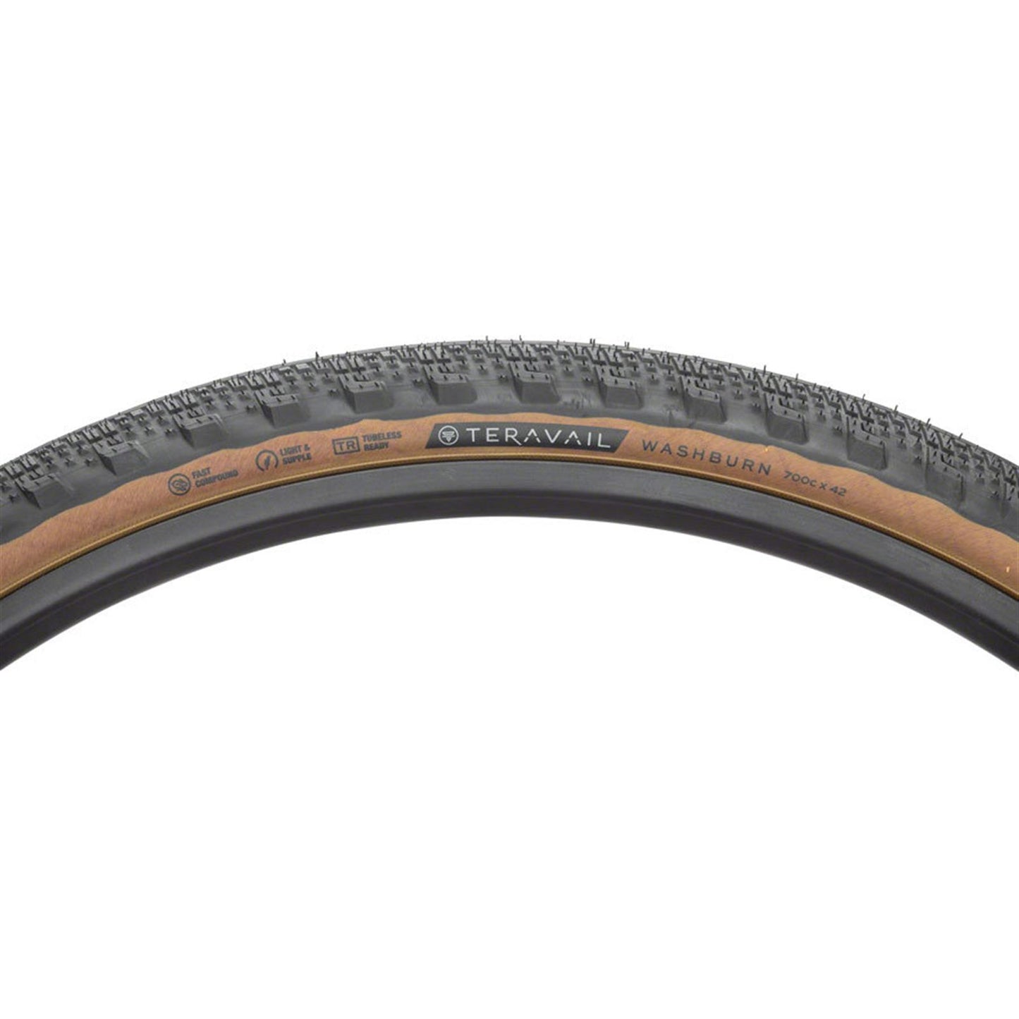 Teravail Washburn Tire - 700 x 42, Tubeless, Folding, Tan, Light and Supple [MPN: 19-000170]_1932533