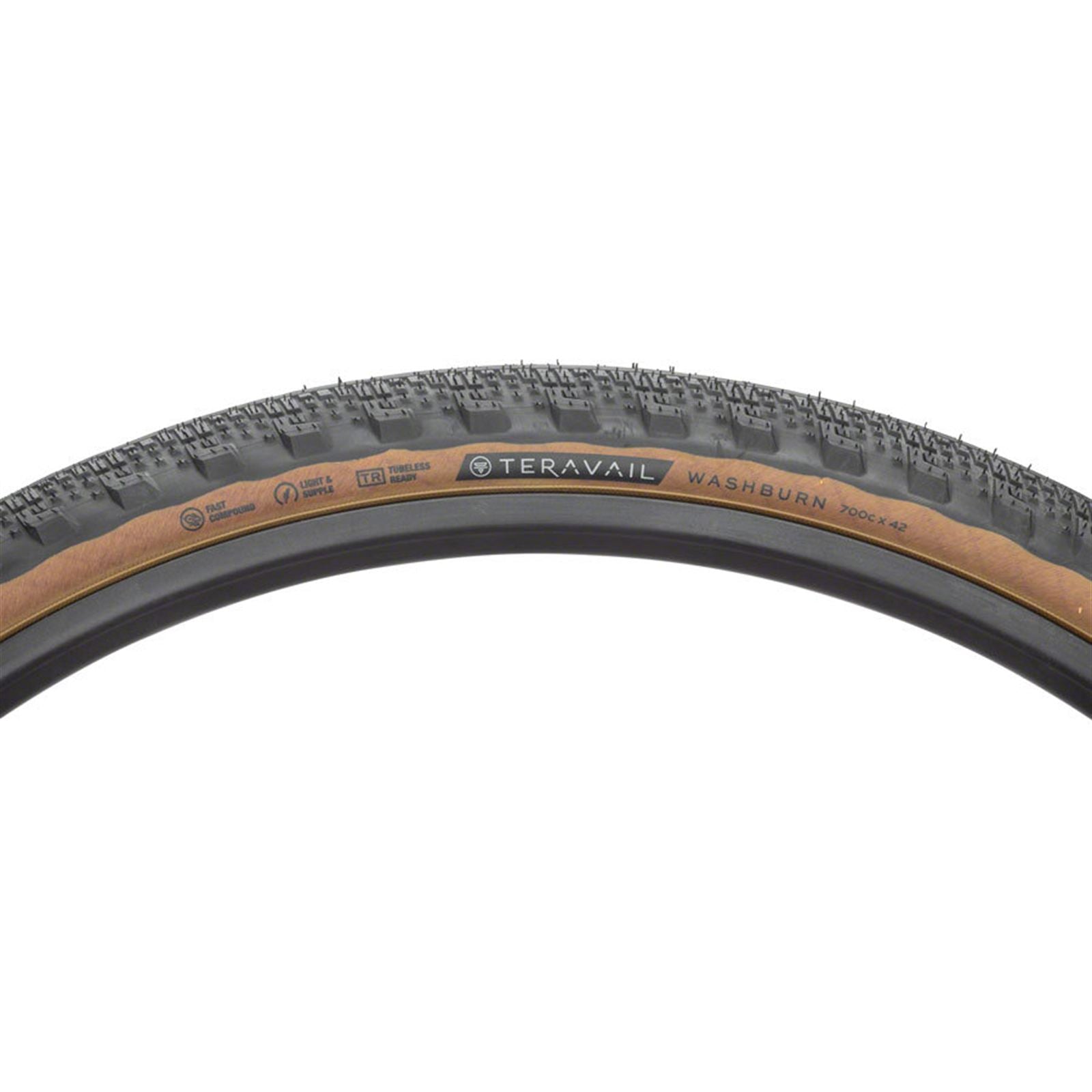 Teravail Washburn Tire - 700 x 42, Tubeless, Folding, Tan, Durable [MPN: 19-000170]_1932585