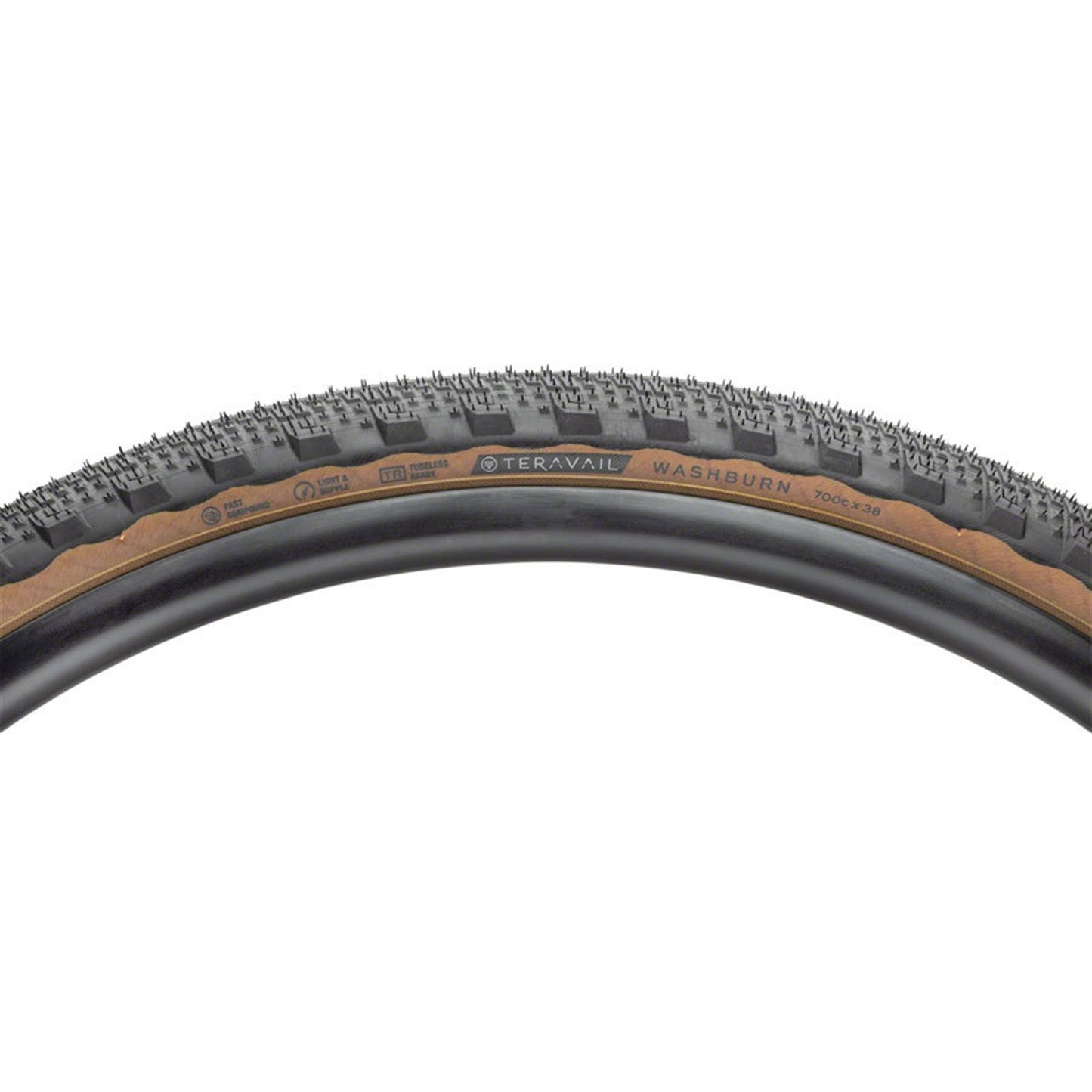Teravail Washburn Tire - 700 x 38, Tubeless, Folding, Tan, Durable [MPN: 19-000166]_1932592