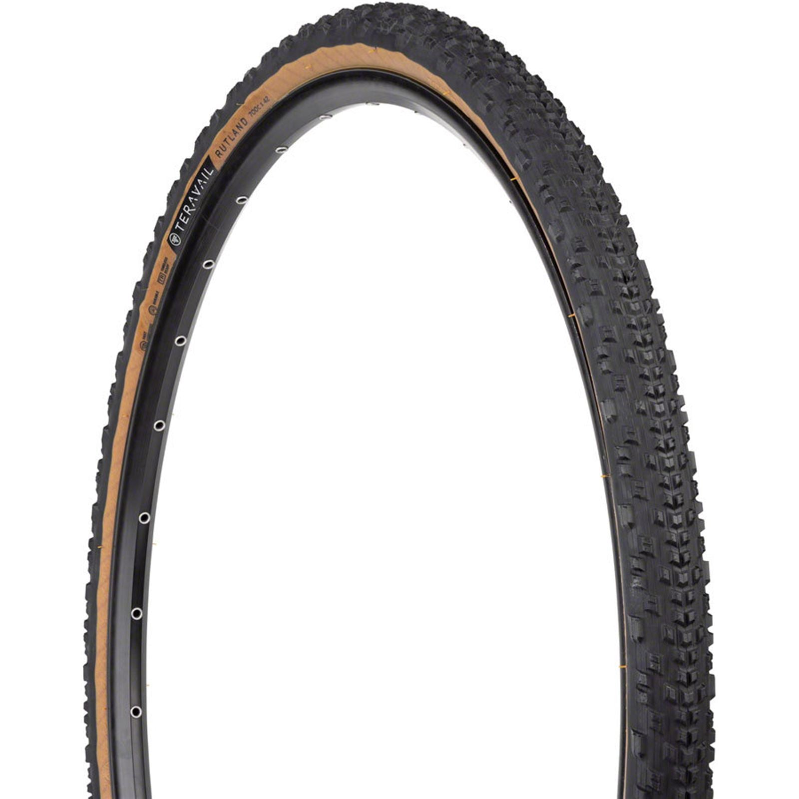 Teravail Rutland Tire - 700 x 42, Tubeless, Folding, Tan, Durable [MPN: 19-000088]_1932599