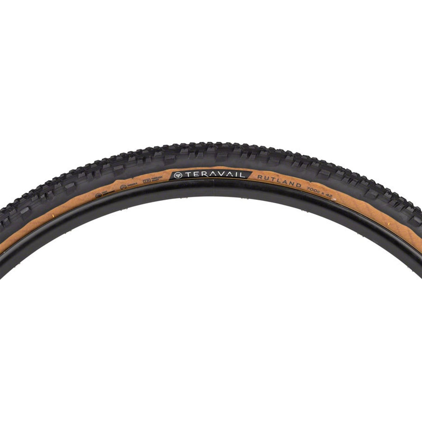 Teravail Rutland Tire - 700 x 42, Tubeless, Folding, Tan, Durable [MPN: 19-000088]_1932601