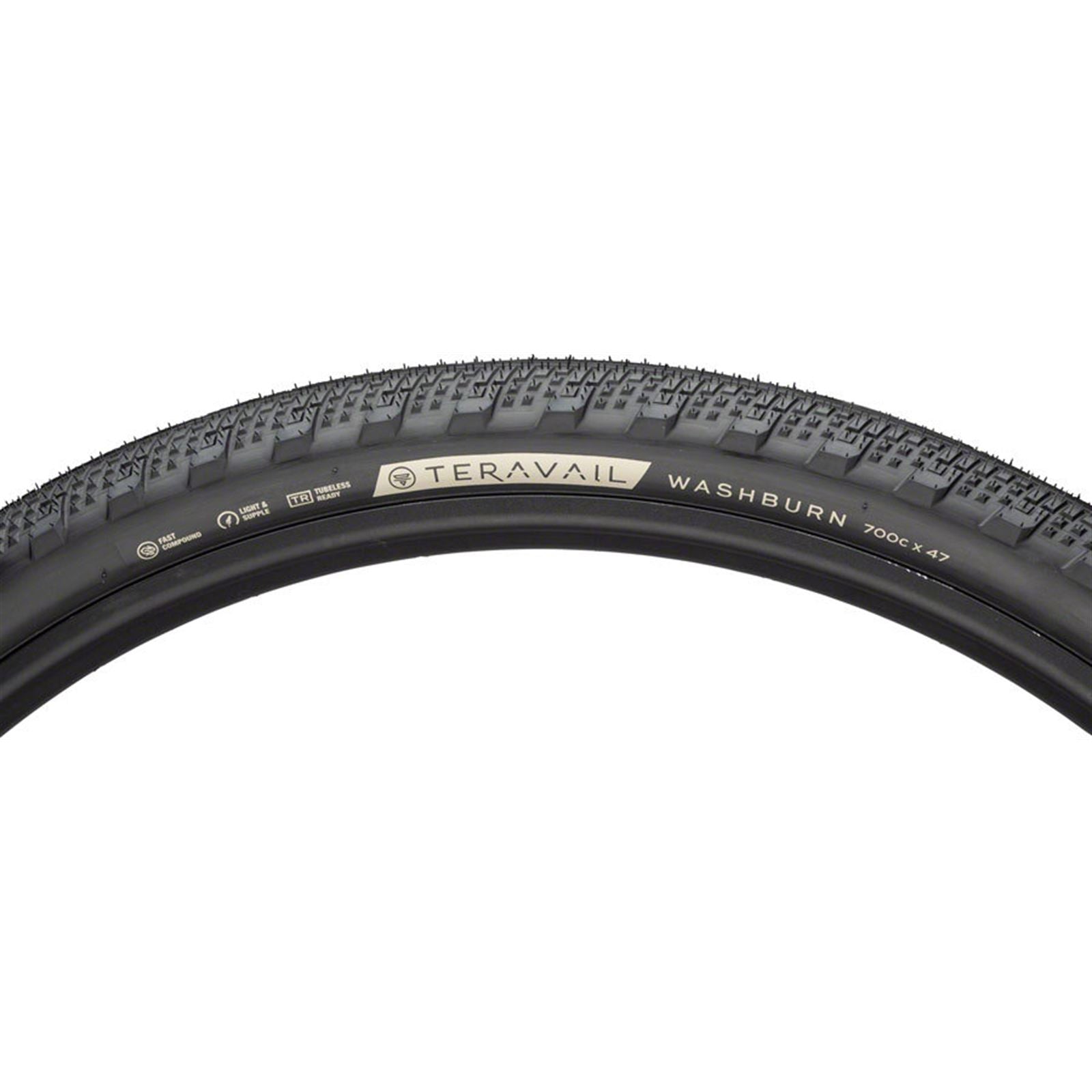 Teravail Washburn Tire - 700 x 47, Tubeless, Folding, Black, Durable [MPN: 19-000174]_1932374