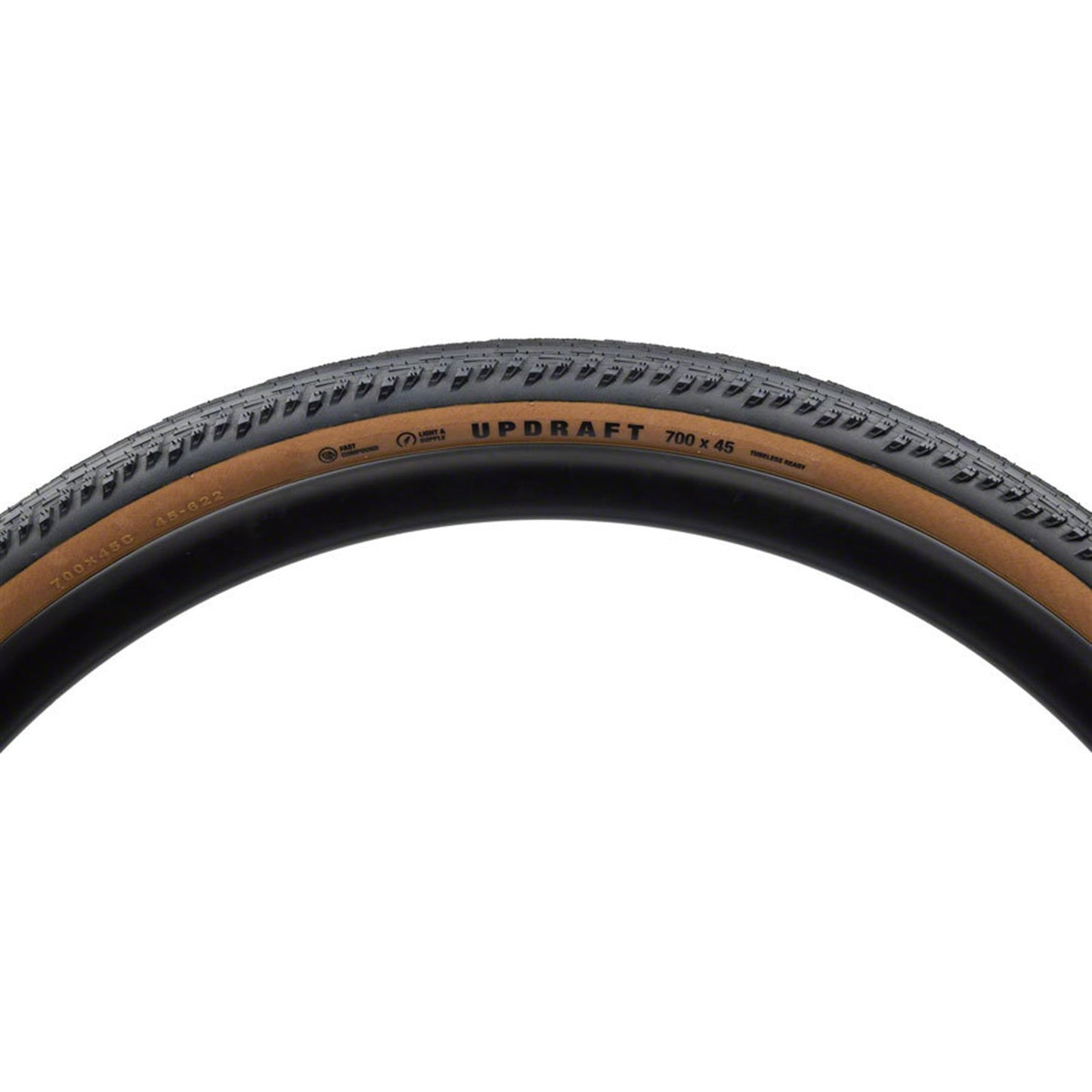 Teravail Updraft Tire - 700x45, Tubeless, Folding, Tan, Durable, Fast Compound [MPN: 19-000540]_1933006