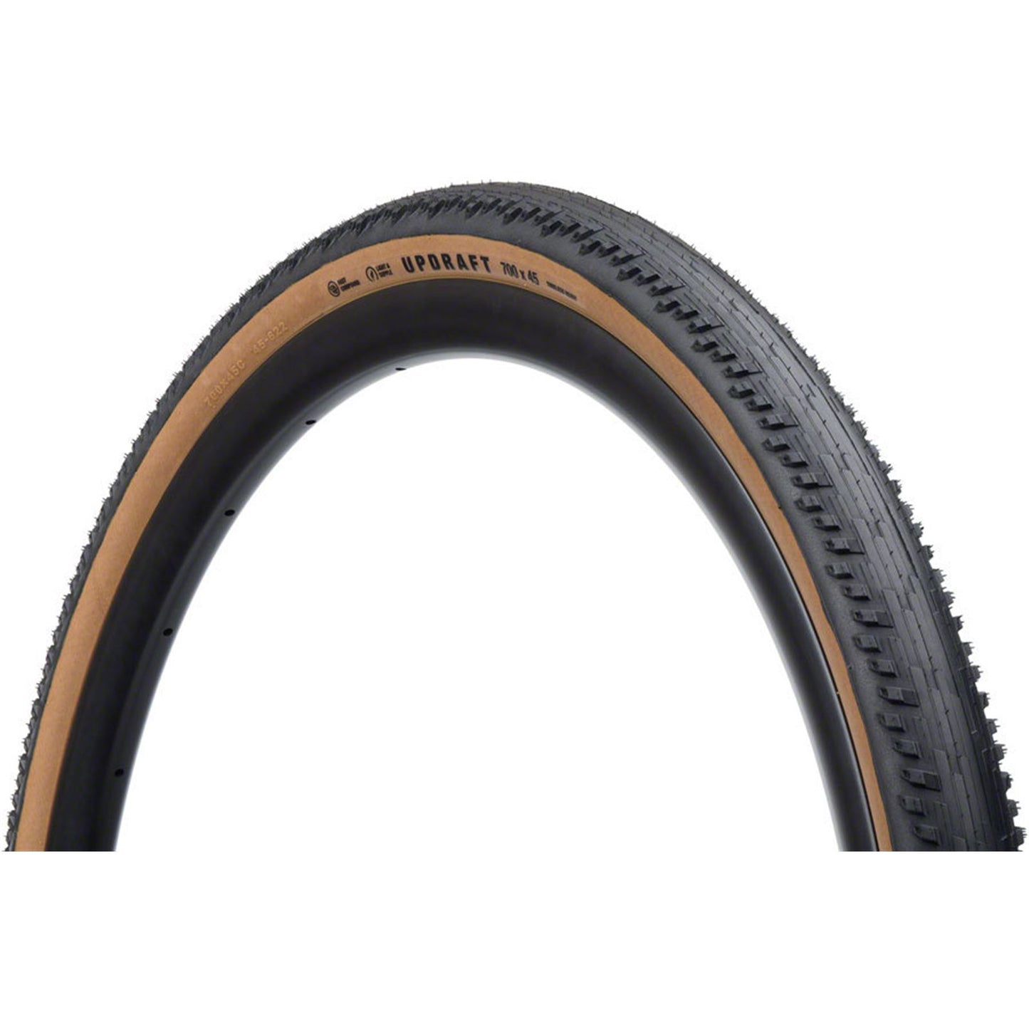Teravail Updraft Tire - 700x45, Tubeless, Folding, Tan, Durable, Fast Compound [MPN: 19-000540]_1933007