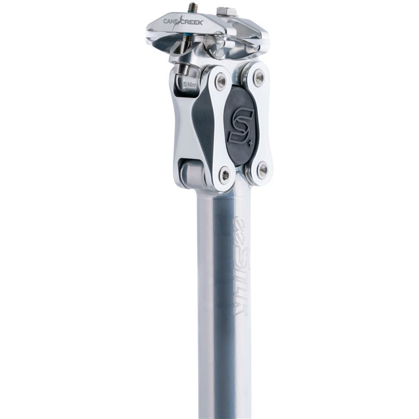 Cane Creek eeSilk+ Suspension Seatpost - Alloy, 27.2 x 387mm, 35mm Travel, Silver [MPN: SP8A272S]_1931942