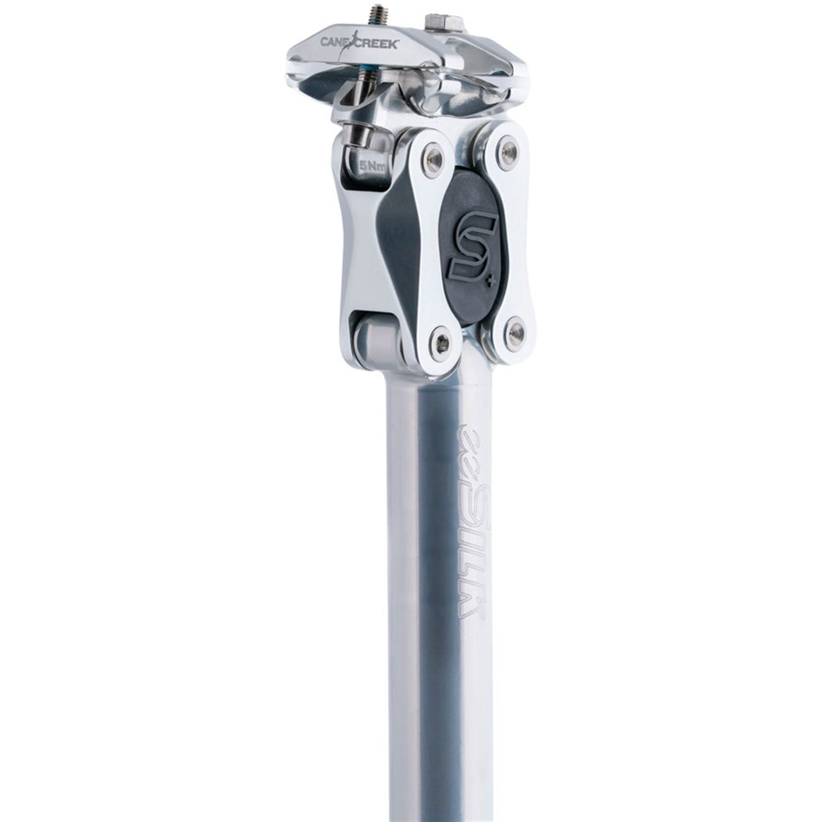 Cane Creek eeSilk+ Suspension Seatpost - Alloy, 27.2 x 387mm, 35mm Travel, Silver [MPN: SP8A272S]_1931942