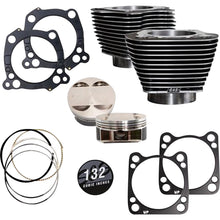S&S Cycle 132" Cylinder Kit - 4.500" Stroke Black Granite w/Highlighted Fins M8 [MPN: 910-0847A]_1783048
