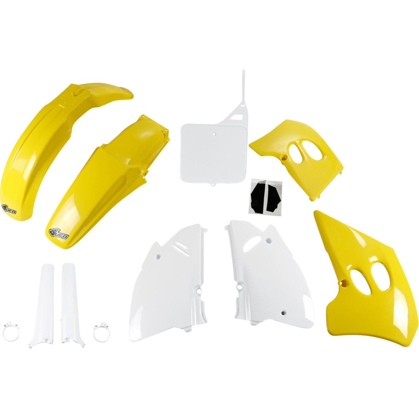 UFO Plastics Body Kit - '94-'95 Yellow/White for KX 250 [MPN: SUKIT394F@999]_1783244