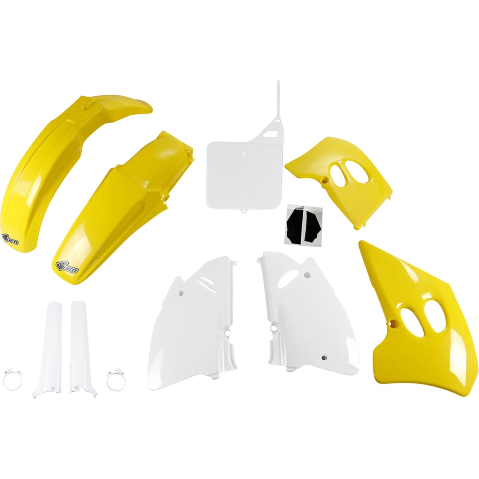 UFO Plastics Body Kit - '94-'95 Yellow/White for KX 250 [MPN: SUKIT394F@999]_1783244