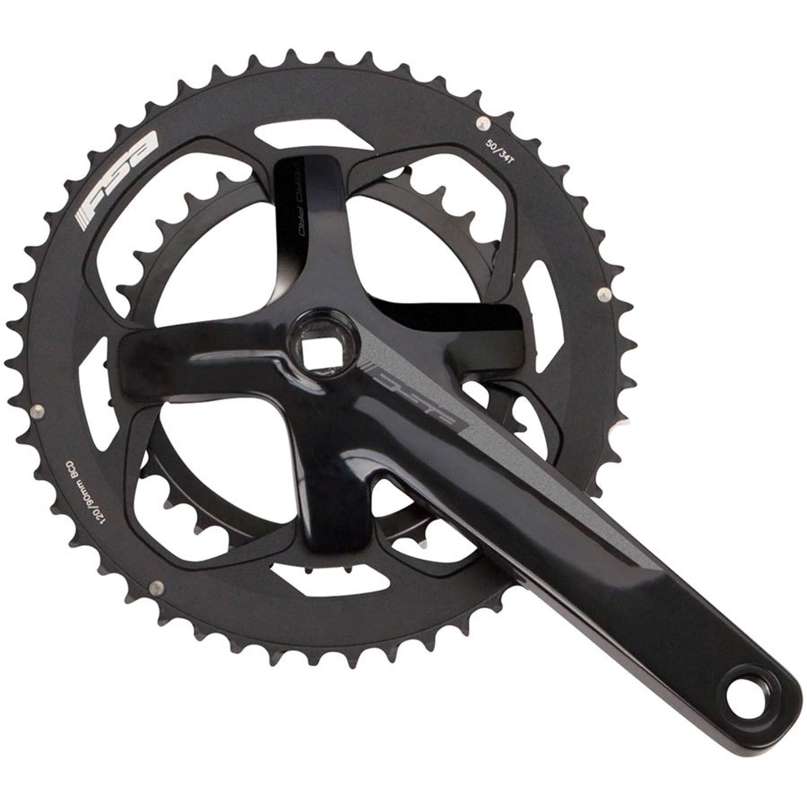 Full Speed Ahead Vero Pro Crankset, 2x 50/34T Chainrings, 170mm Arm Length, Black [MPN: 330-0351553050]_1921335