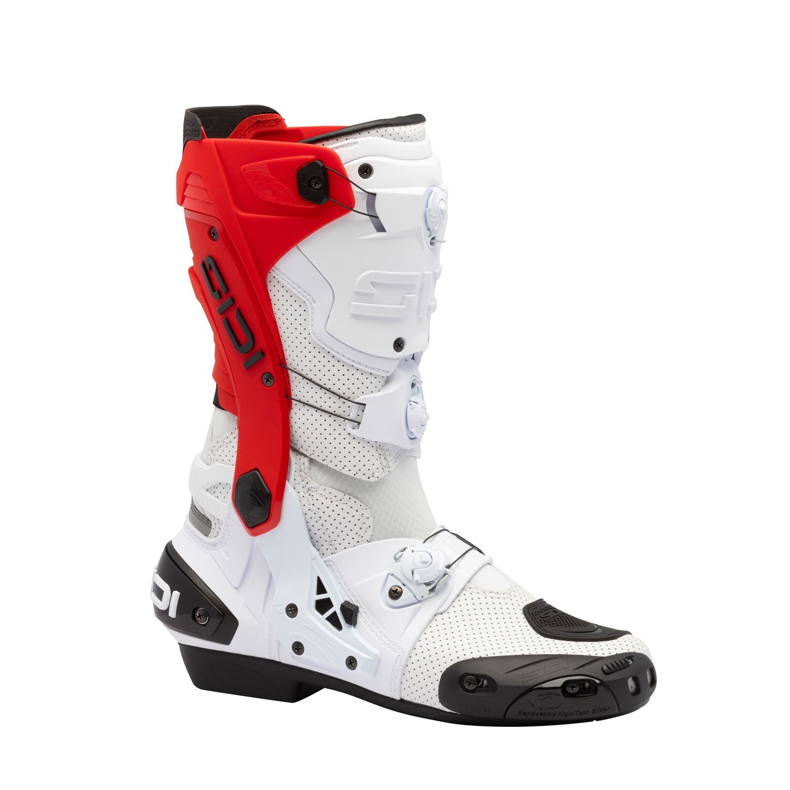 Sidi - Powersports Rex Air Motorcycle Boots - White/Red - Size 39 [MPN: 000MVREXAIRWHTR]_1997748
