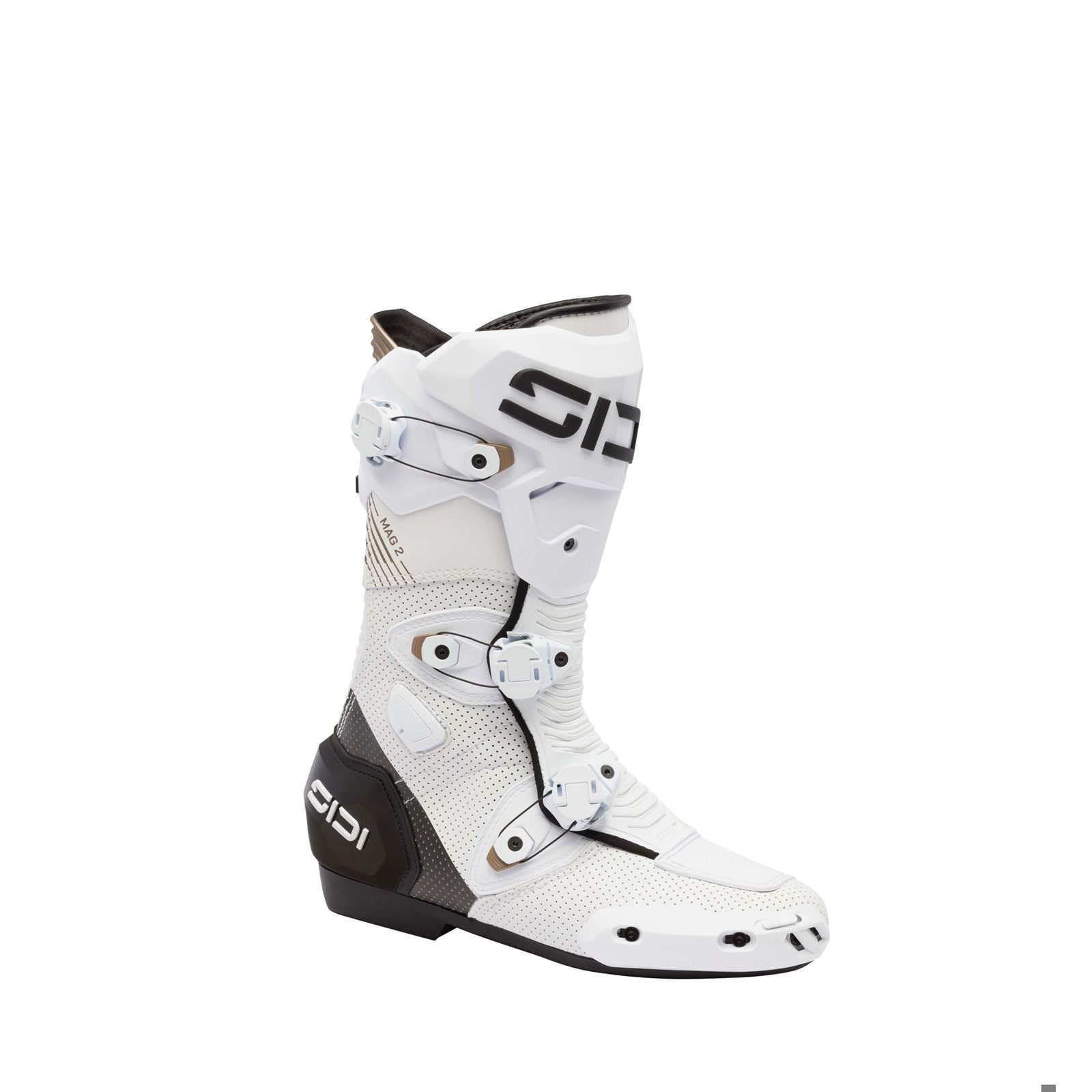 Sidi - Powersports MAG 2 Air Motorcycle Boots - White/Black - Size 39 [MPN: 000MVMAG2AIRWHT]_1996392