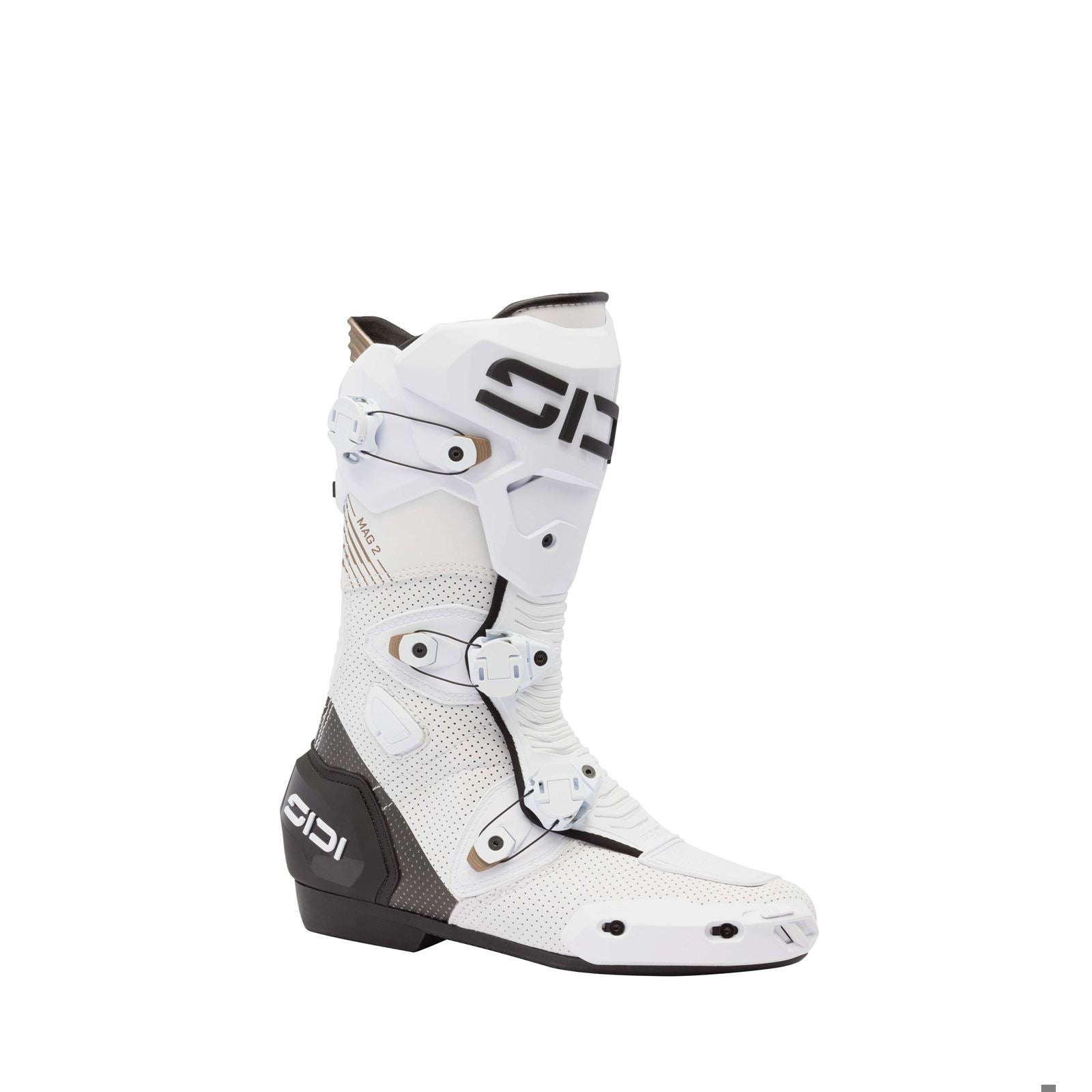 Sidi - Powersports MAG 2 Air Motorcycle Boots - White/Black - Size 39 [MPN: 000MVMAG2AIRWHT]_1997874