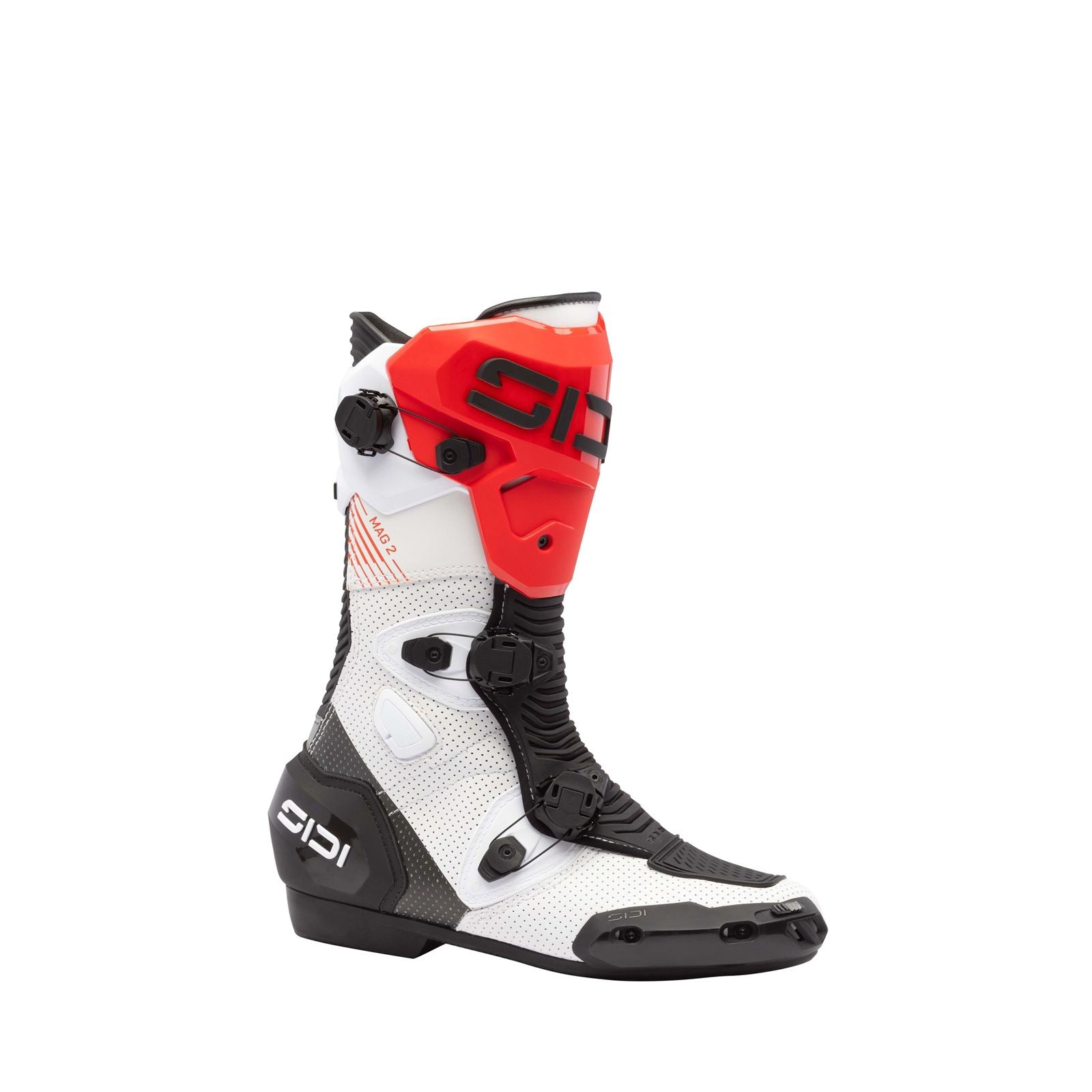 Sidi - Powersports MAG 2 Air Motorcycle Boots - White/Black/Red - Size 42 [MPN: 000MVMAG2AIRWHB]_1997154