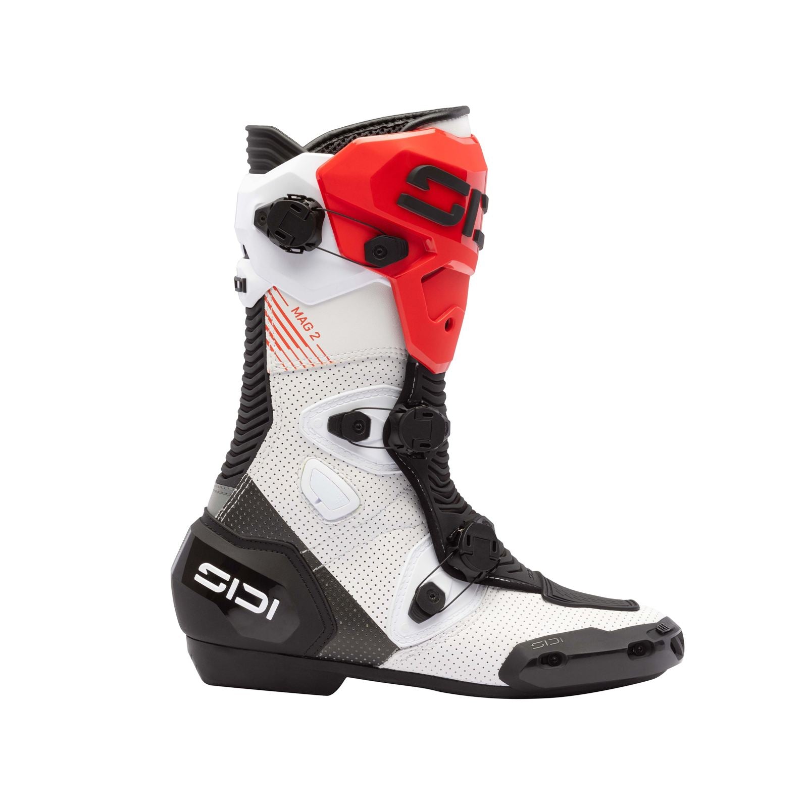 Sidi - Powersports MAG 2 Air Motorcycle Boots - White/Black/Red - Size 42 [MPN: 000MVMAG2AIRWHB]_1997896