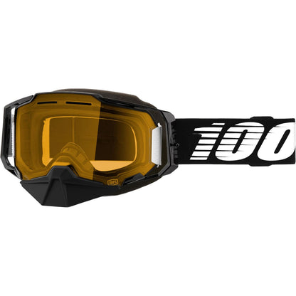 100% Armega Snowmobile Goggles - Black with Yellow Lens [MPN: 50007-10007]_1946913