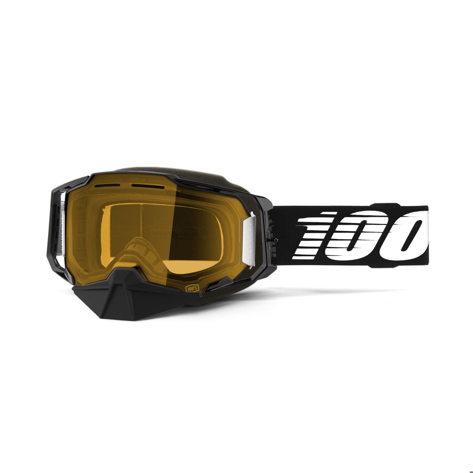 100% Armega Snowmobile Goggles - Black with Yellow Lens [MPN: 50007-10007]_1984485