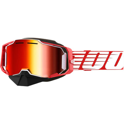 100% Armega Snowmobile Goggles - Red with Red Mirror Lens [MPN: 50008-10010]_1946914