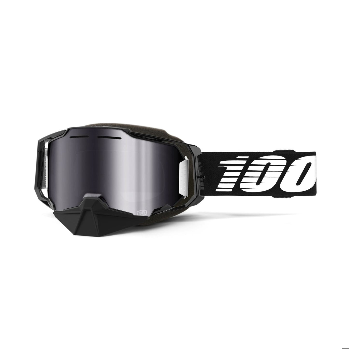 100% Armega Snowmobile Goggles - Black/Silver Flash Mirror Lens [MPN: 50008-10007]_1983477