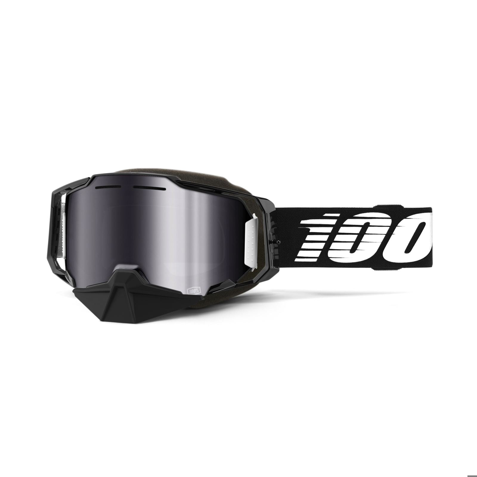 100% Armega Snowmobile Goggles - Black/Silver Flash Mirror Lens [MPN: 50008-10007]_1983477