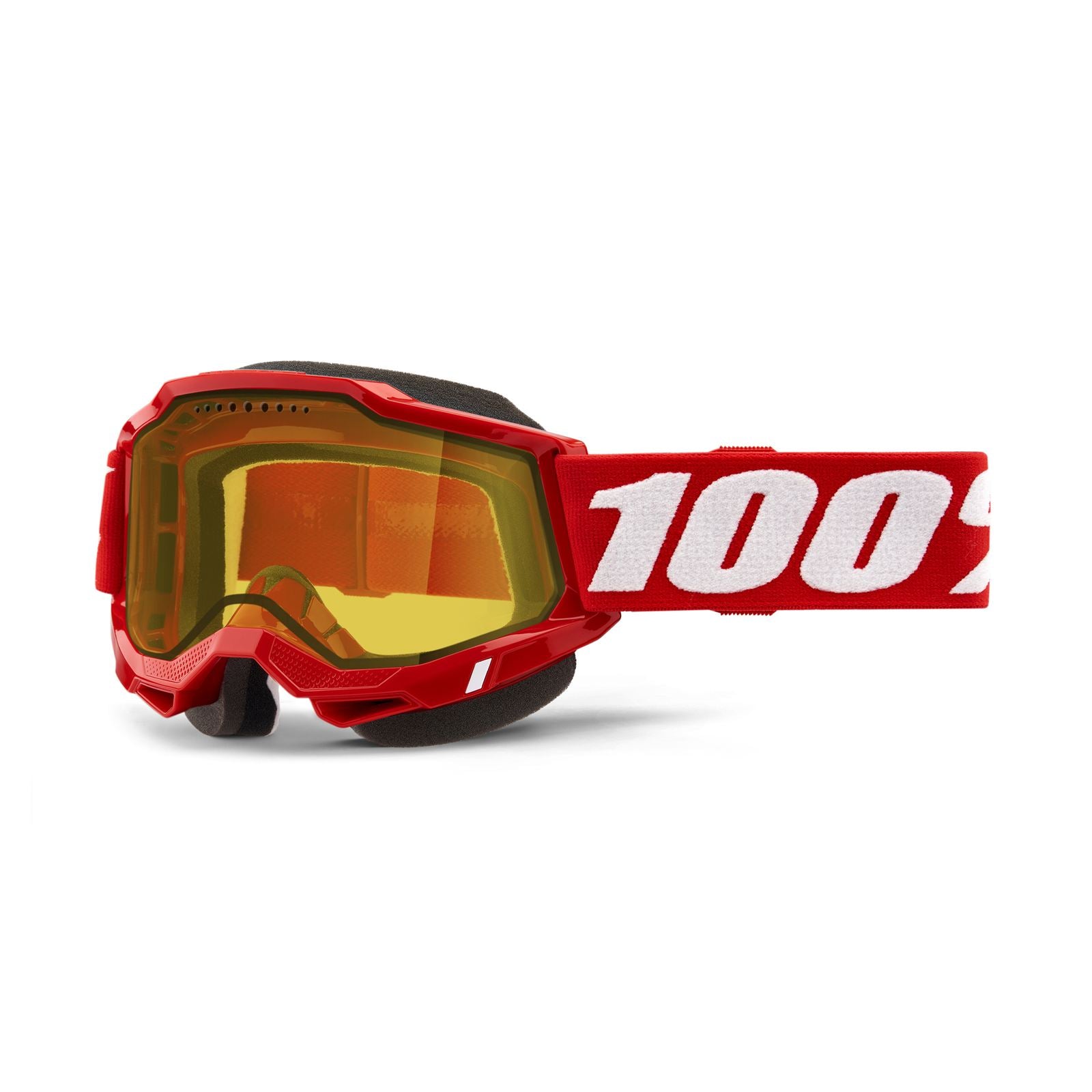 100% Accuri 2 Snowmobile Goggles - Red with Yellow Lens [MPN: 50021-10011]_1984645