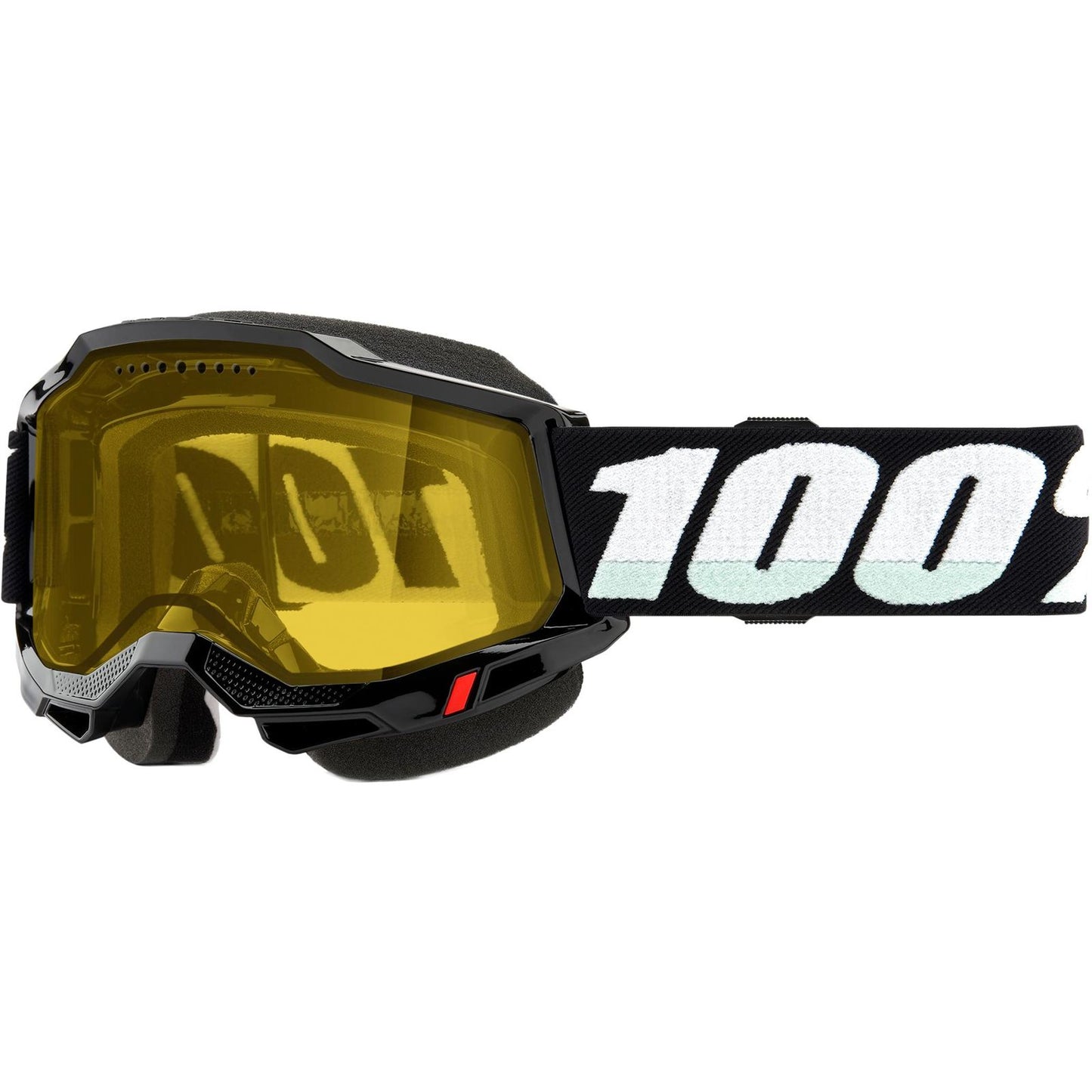 100% Accuri 2 Snowmobile Goggles - Black with Yellow Lens [MPN: 50021-10008]_1946920