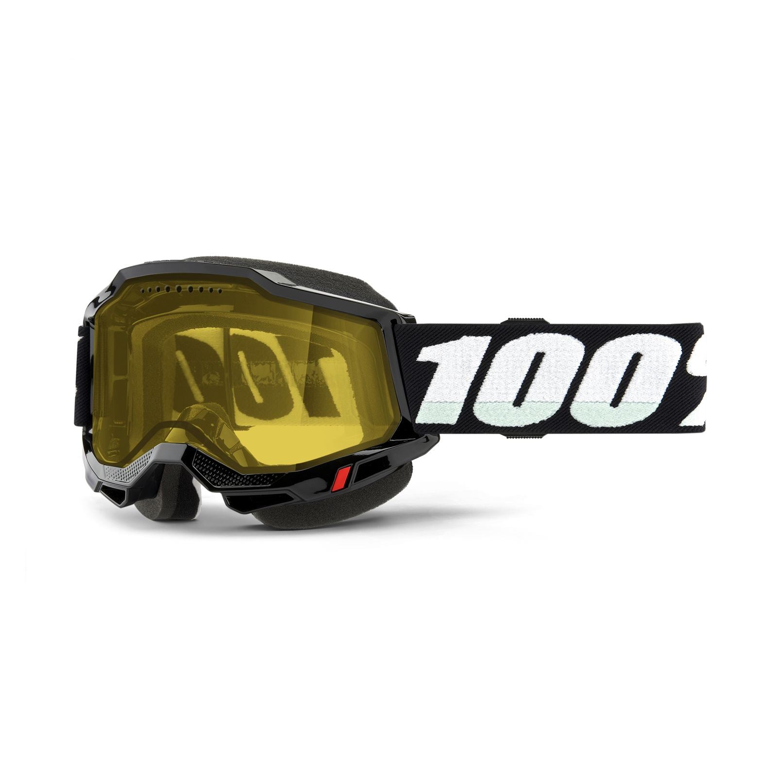 100% Accuri 2 Snowmobile Goggles - Black with Yellow Lens [MPN: 50021-10008]_1983794