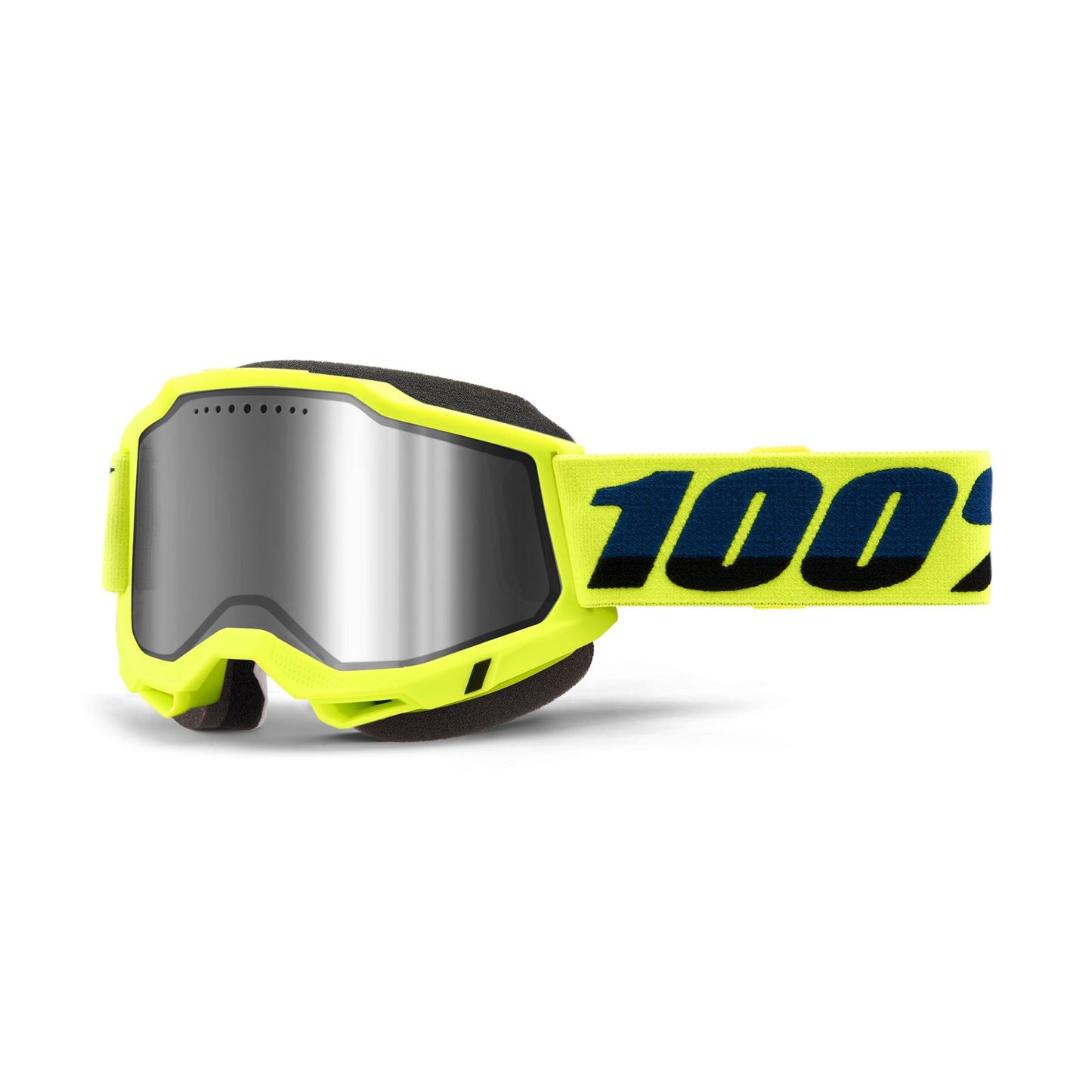 100% Accuri 2 Snowmobile Goggles - Neon Yellow with Silver Mirror Lens [MPN: 50022-10010]_1983593
