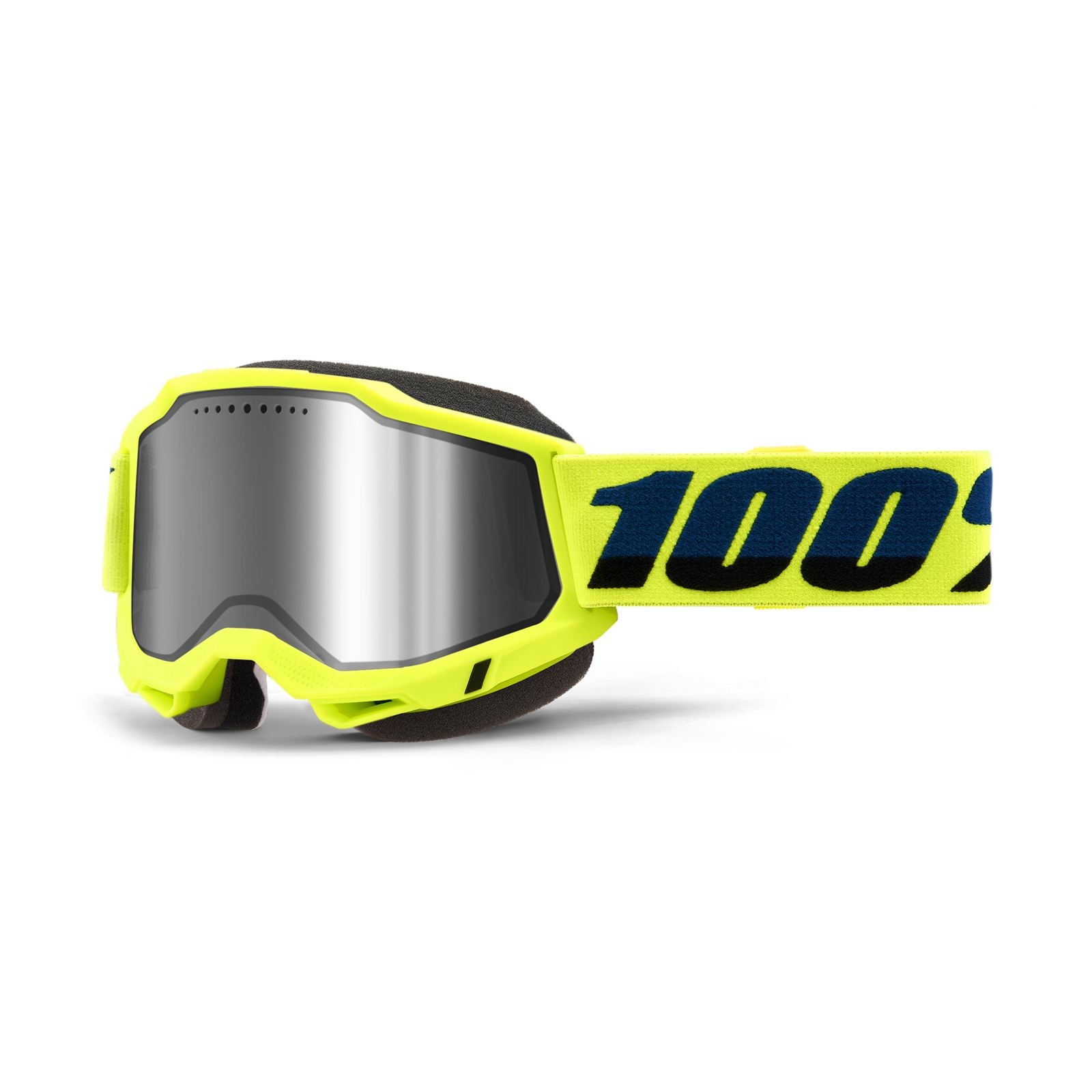 100% Accuri 2 Snowmobile Goggles - Neon Yellow with Silver Mirror Lens [MPN: 50022-10010]_1983593