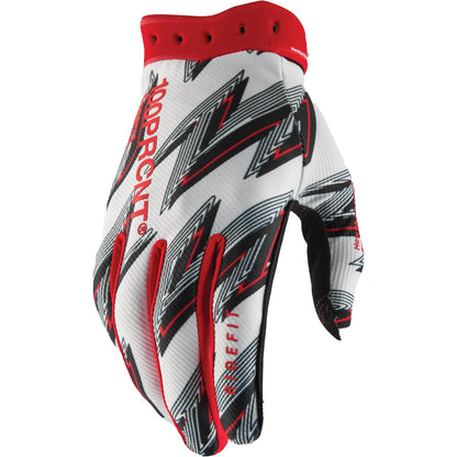 100% Ridefit 2 Gloves - White/Red_1873708