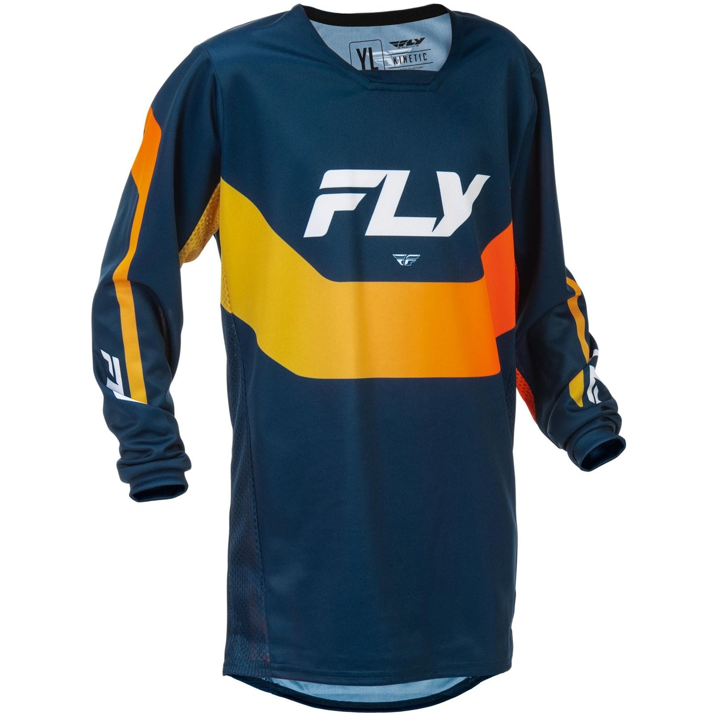 Fly Racing Youth Kinetic Jersey - Navy/Orange_1789483