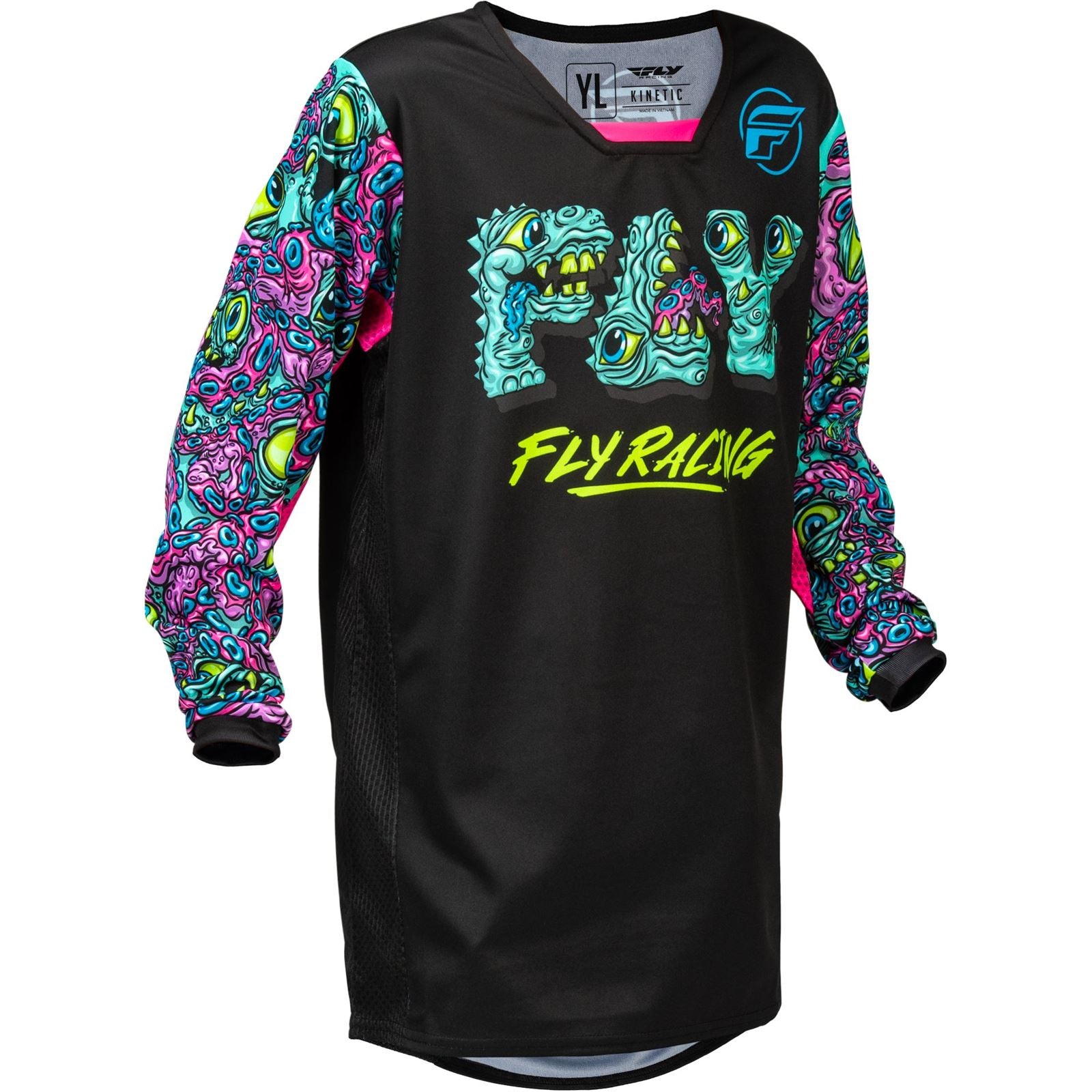 Fly Racing Youth Kinetic Mutant Jersey - Black/Multi_1790603