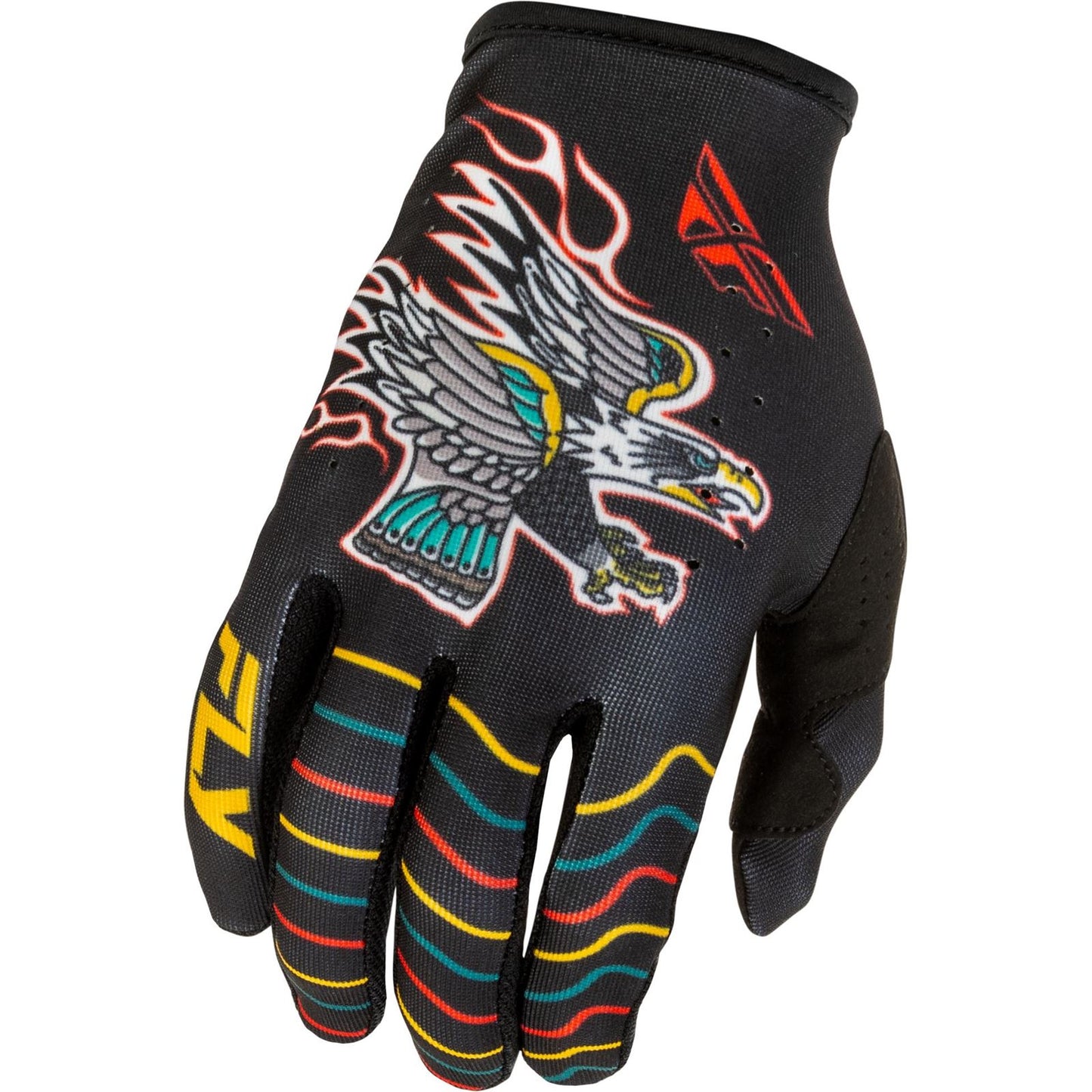 Fly Racing Lite Americana Gloves - Black/Red/Gold_1785326