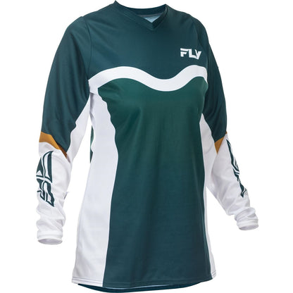 Fly Racing Women's F-16 Jersey - Teal/White/Gold_1785712