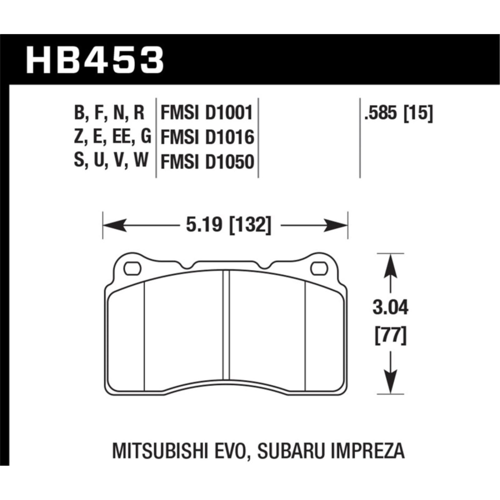 Hawk Performance Brake Pads High Performance Stopping Power [MPN: HB453F.585]_1798544