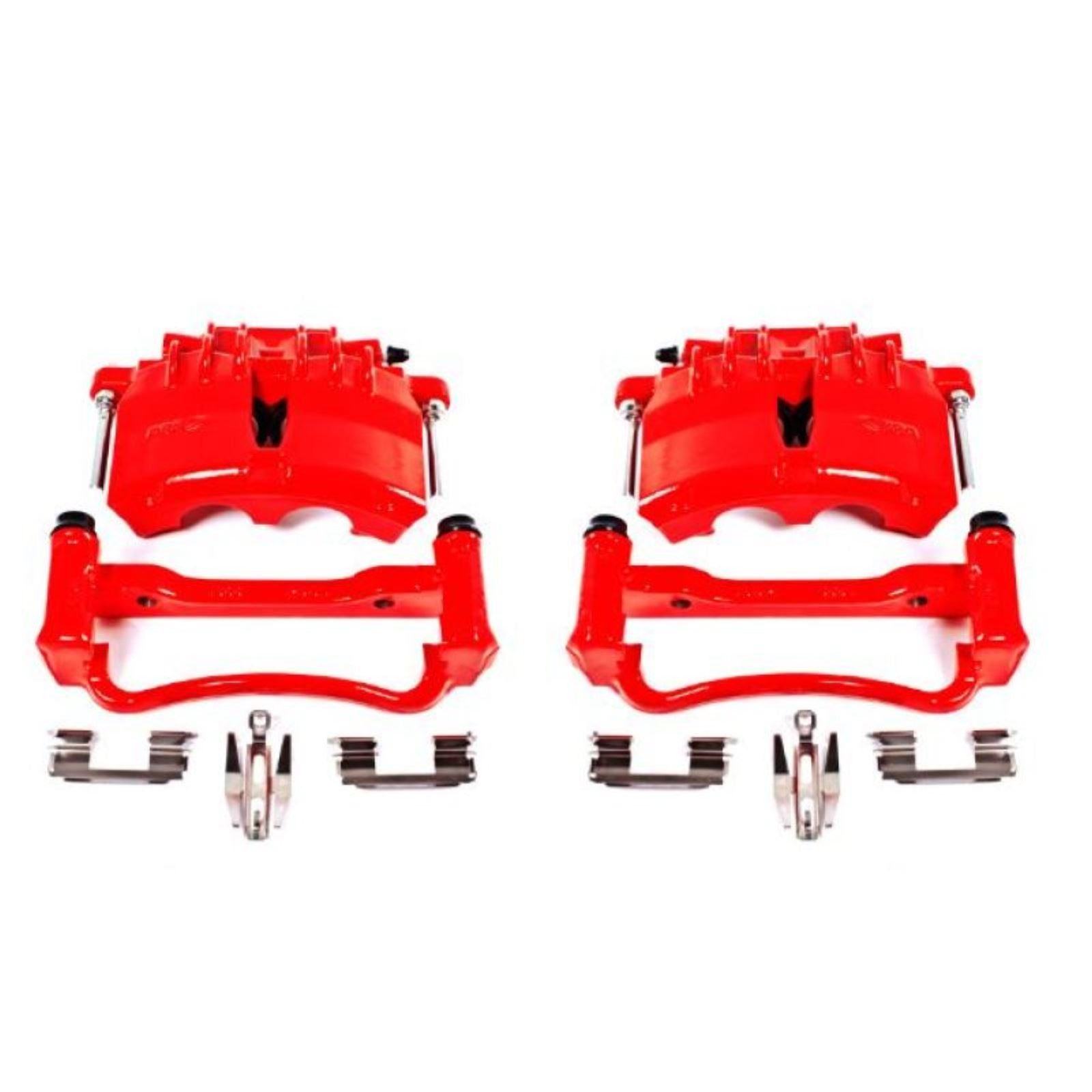 Powerstop Front Red Calipers w/Brackets - Pair for 03-04 Ford Mustang [MPN: S4838]_1810513