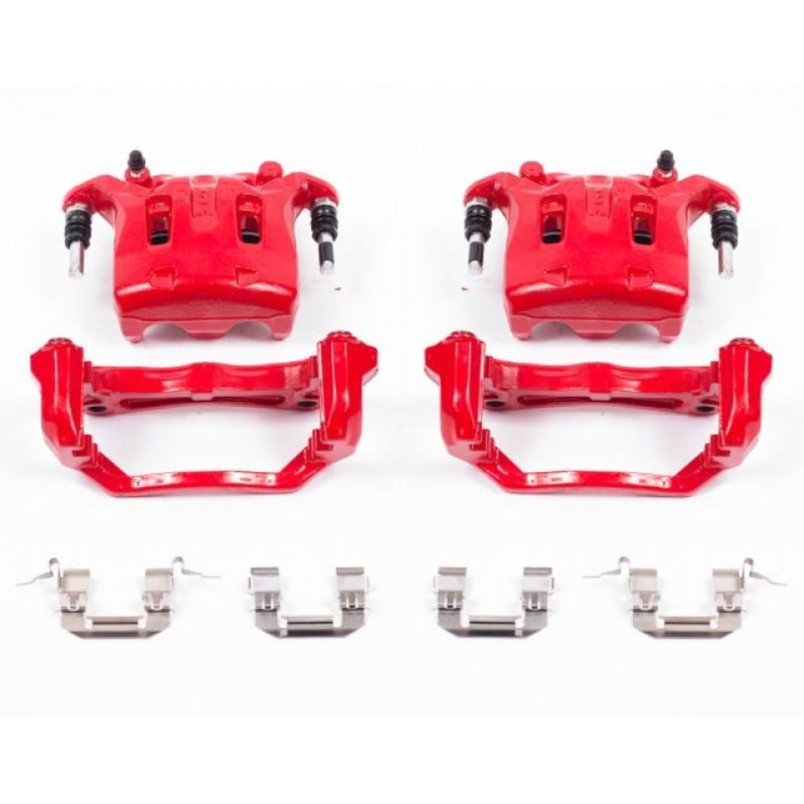 Powerstop Front Red Calipers w/Brackets - Pair for 08-12 Infiniti EX35 [MPN: S2870B]_1809502