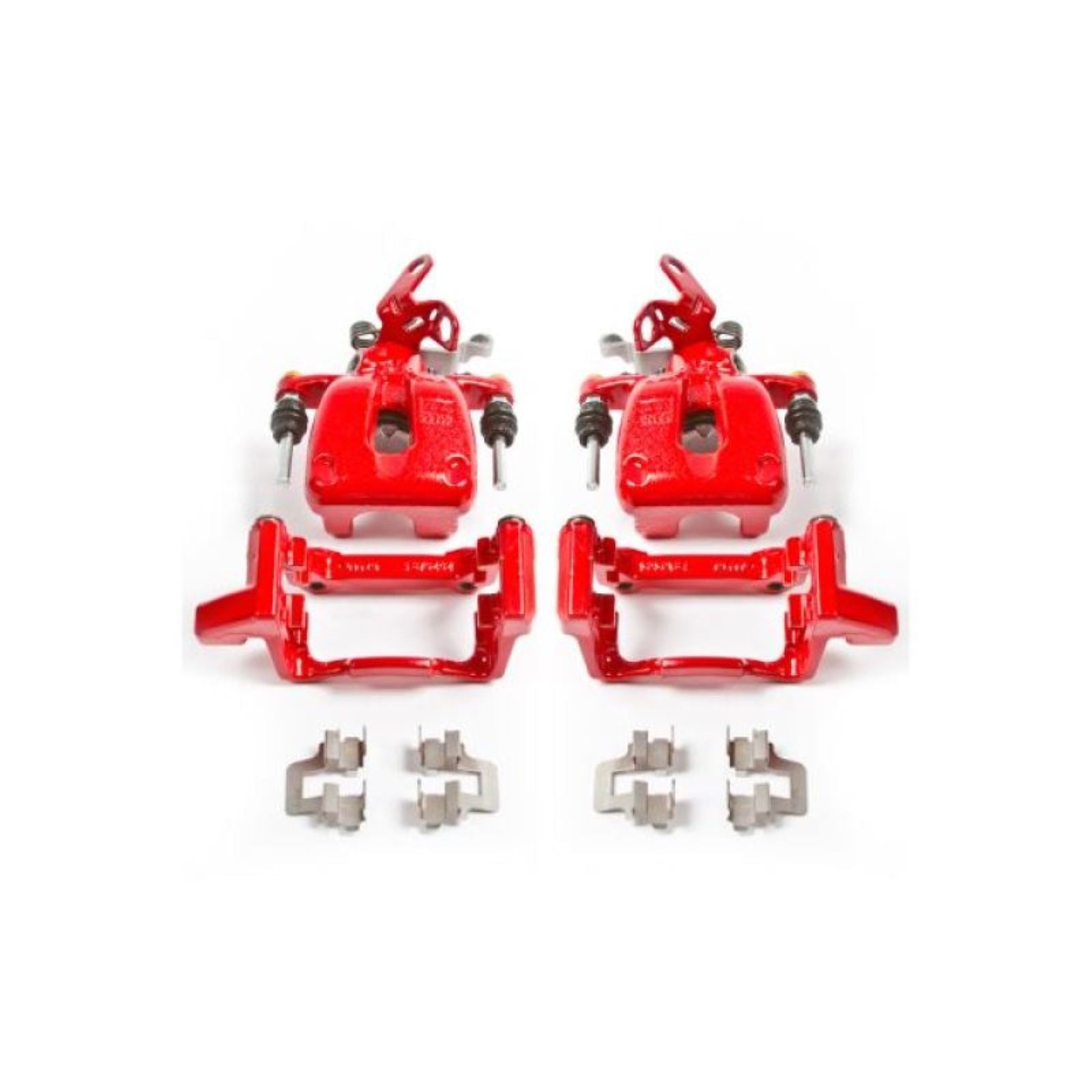 Powerstop Rear Red Calipers w/Brackets - Pair for 08-09 Audi A3 [MPN: S2976]_1807041
