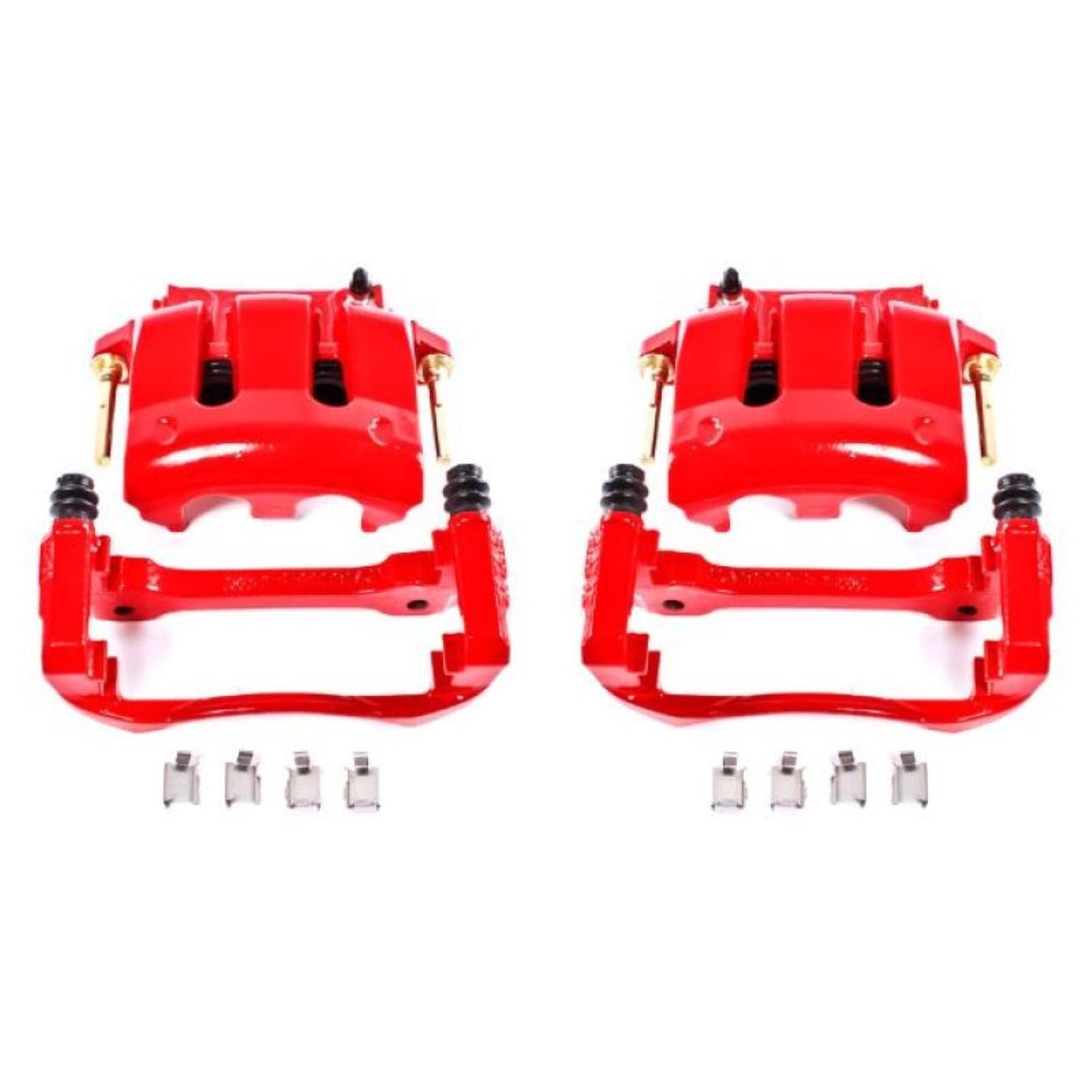 Powerstop Front Red Calipers w/Brackets - Pair for 05-14 Ford Mustang [MPN: S4928A]_1807819